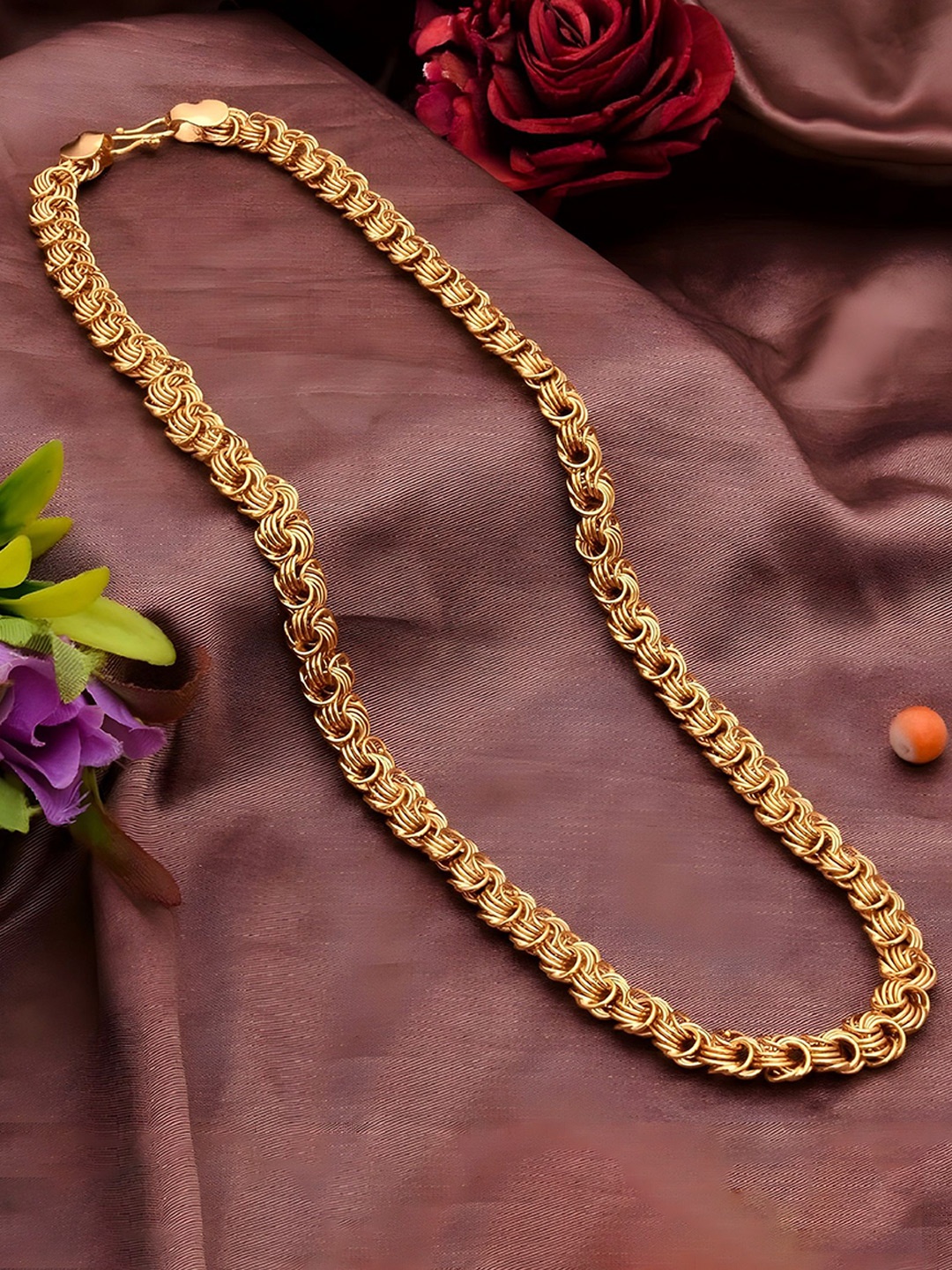 

Minprice Men Brass Gold-Plated Handcrafted Chain