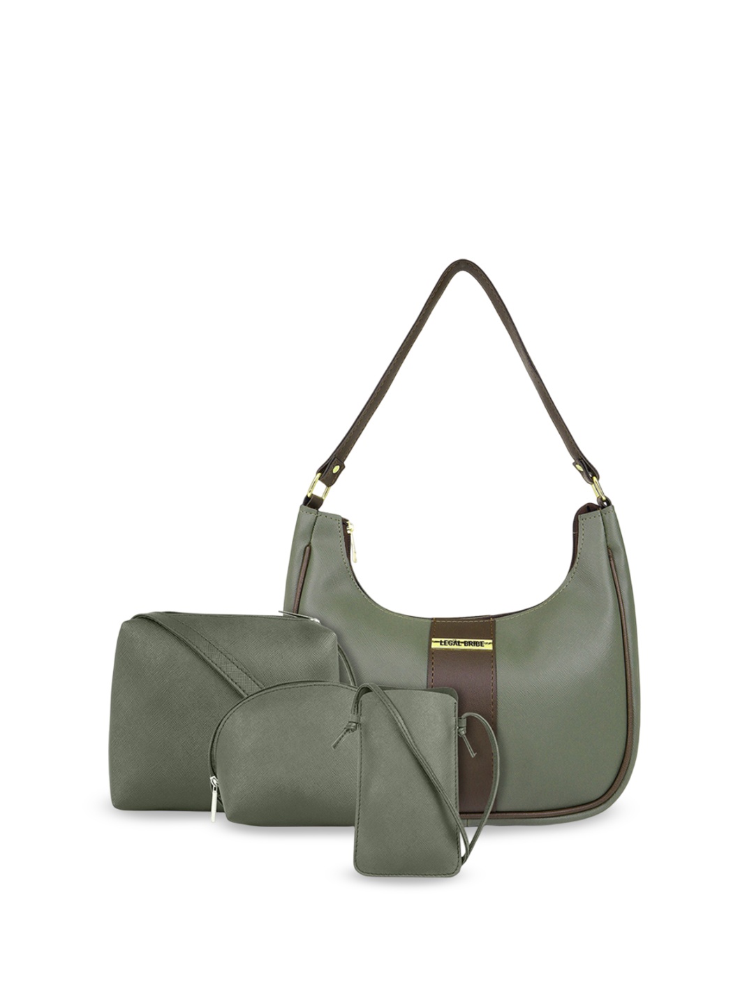 

LEGAL BRIBE PU Structured Shoulder Bag, Green