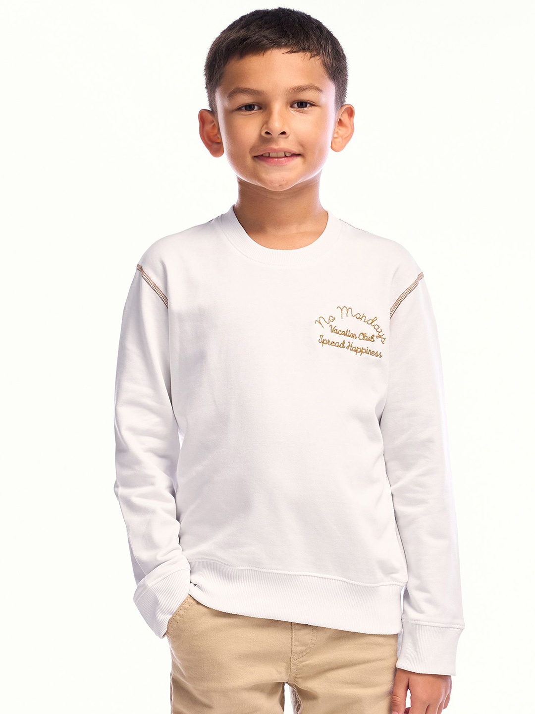 

NO MONDAYS Boys Sweatshirt, White