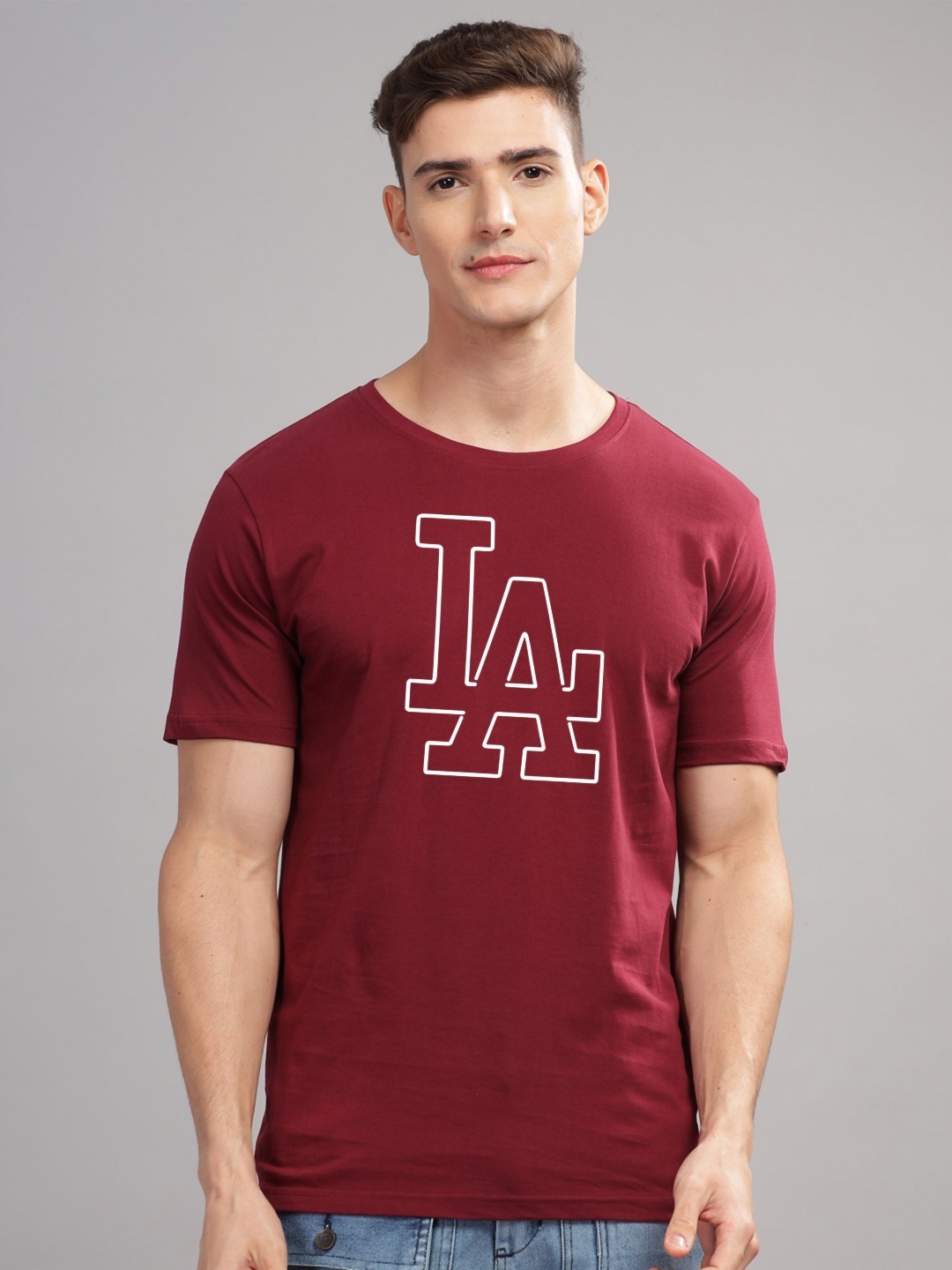 

ADRO Men Printed T-shirt, Maroon