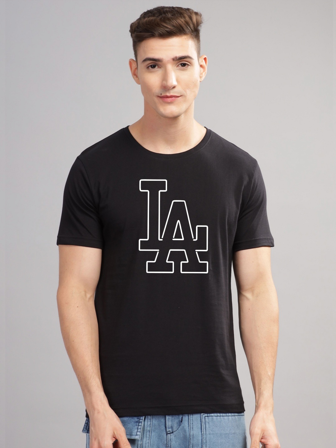 

ADRO Men Printed T-shirt, Black