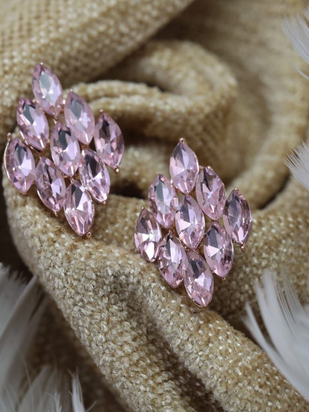 

Maansh Contemporary Stud Earrings, Pink