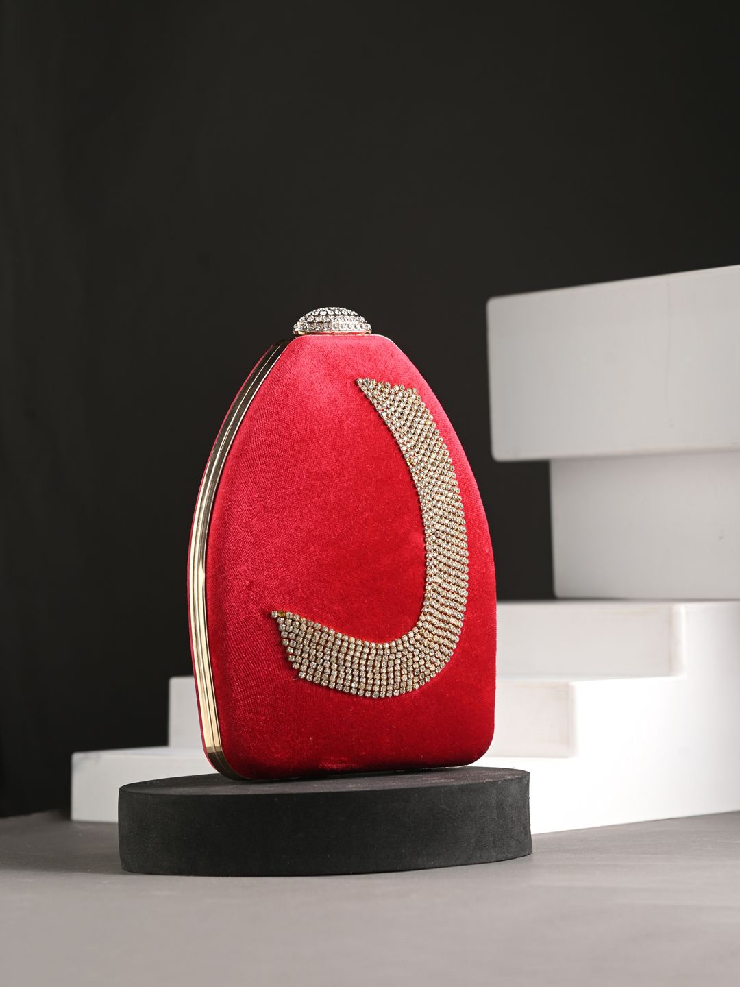 

Toobacraft Embellished Box Clutch, Red