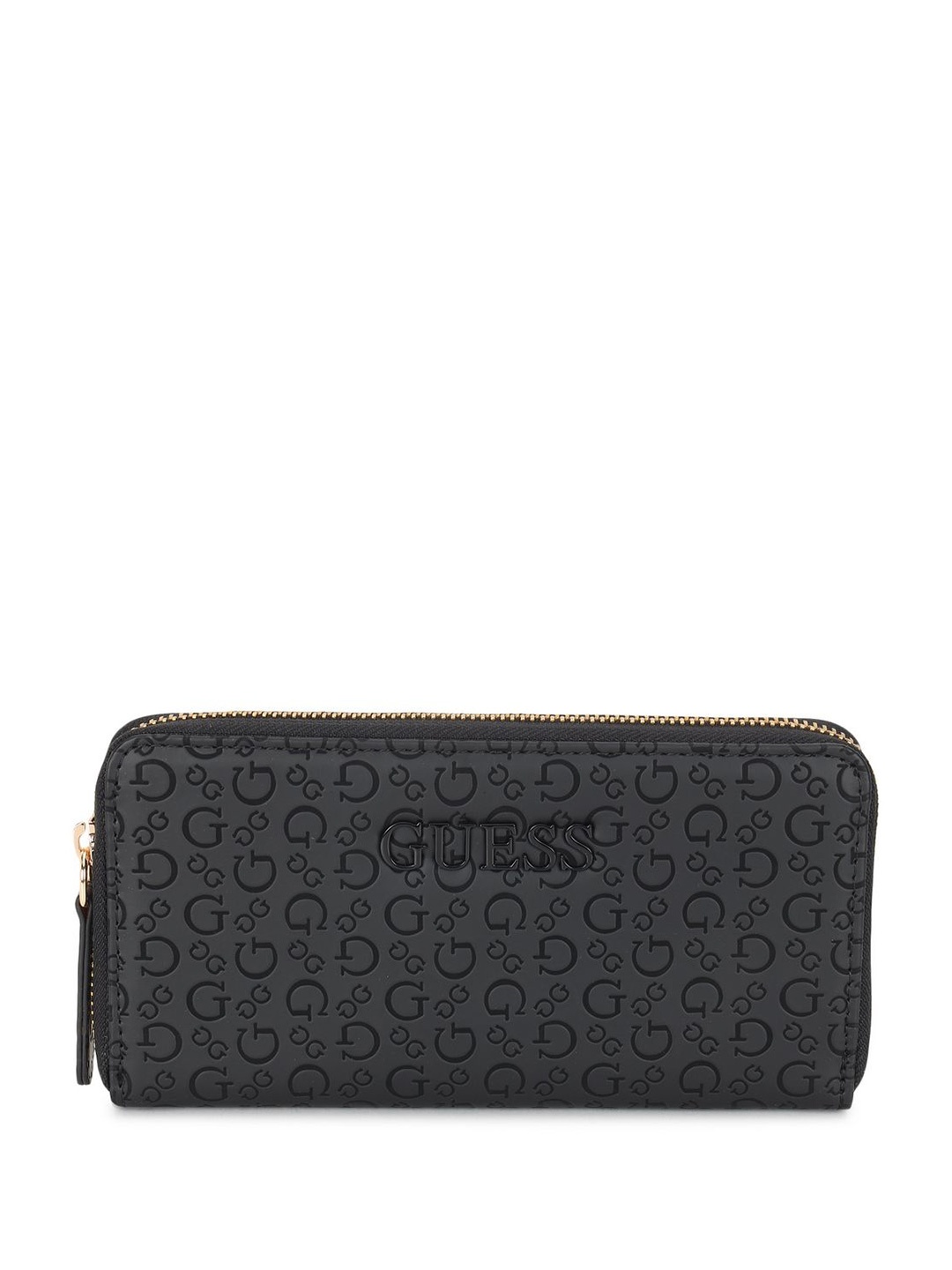 

GUESS Women Printed PU Zip Around Wallet, Black