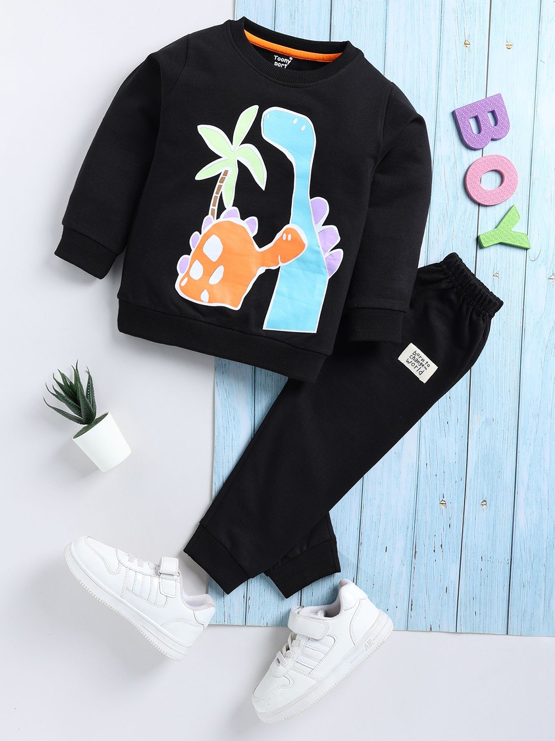 

Toonyport Boys Printed T-shirt, Black
