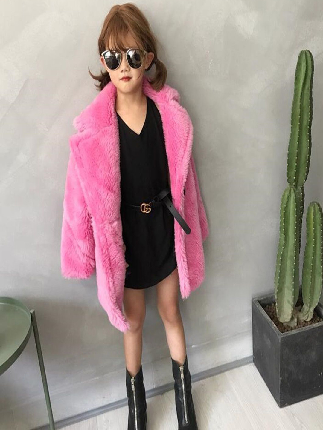 

Xsole Kids Single-Breasted Winter Overcoat, Pink