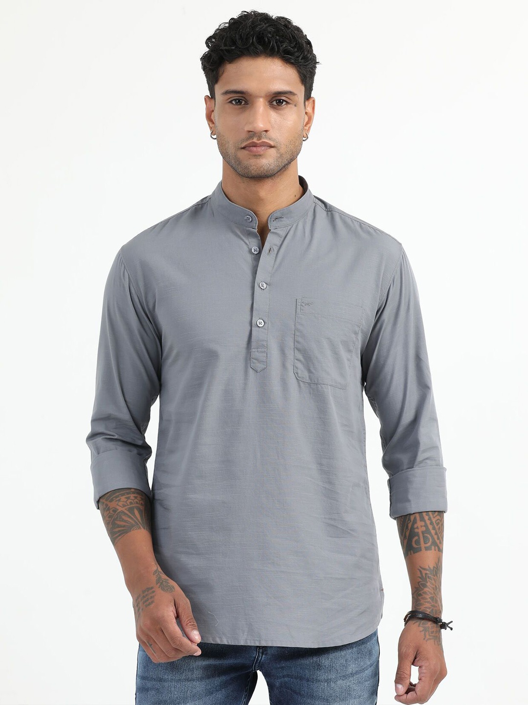 

RIGS AND RAGS Men Comfort Opaque Casual Shirt, Grey