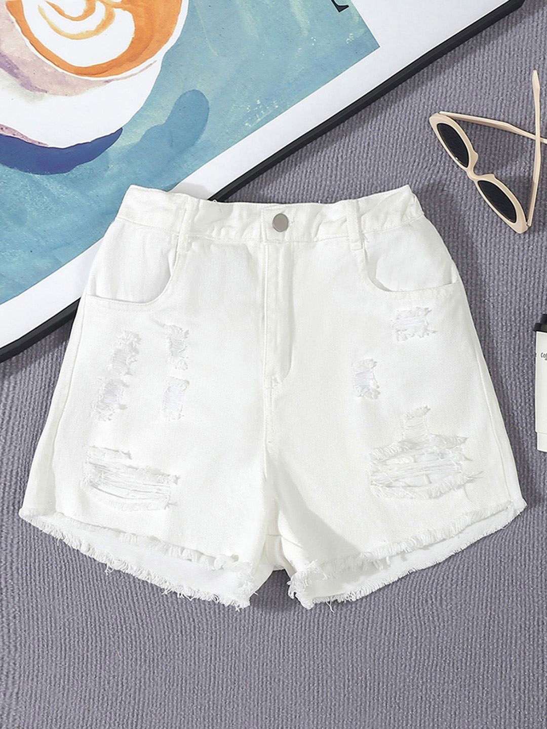 

INCLUD Girls Denim Shorts, White