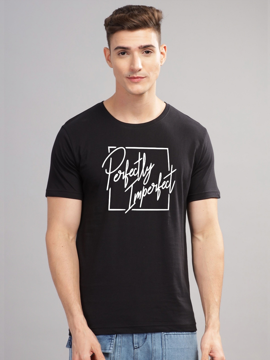 

ADRO Men Printed T-shirt, Black