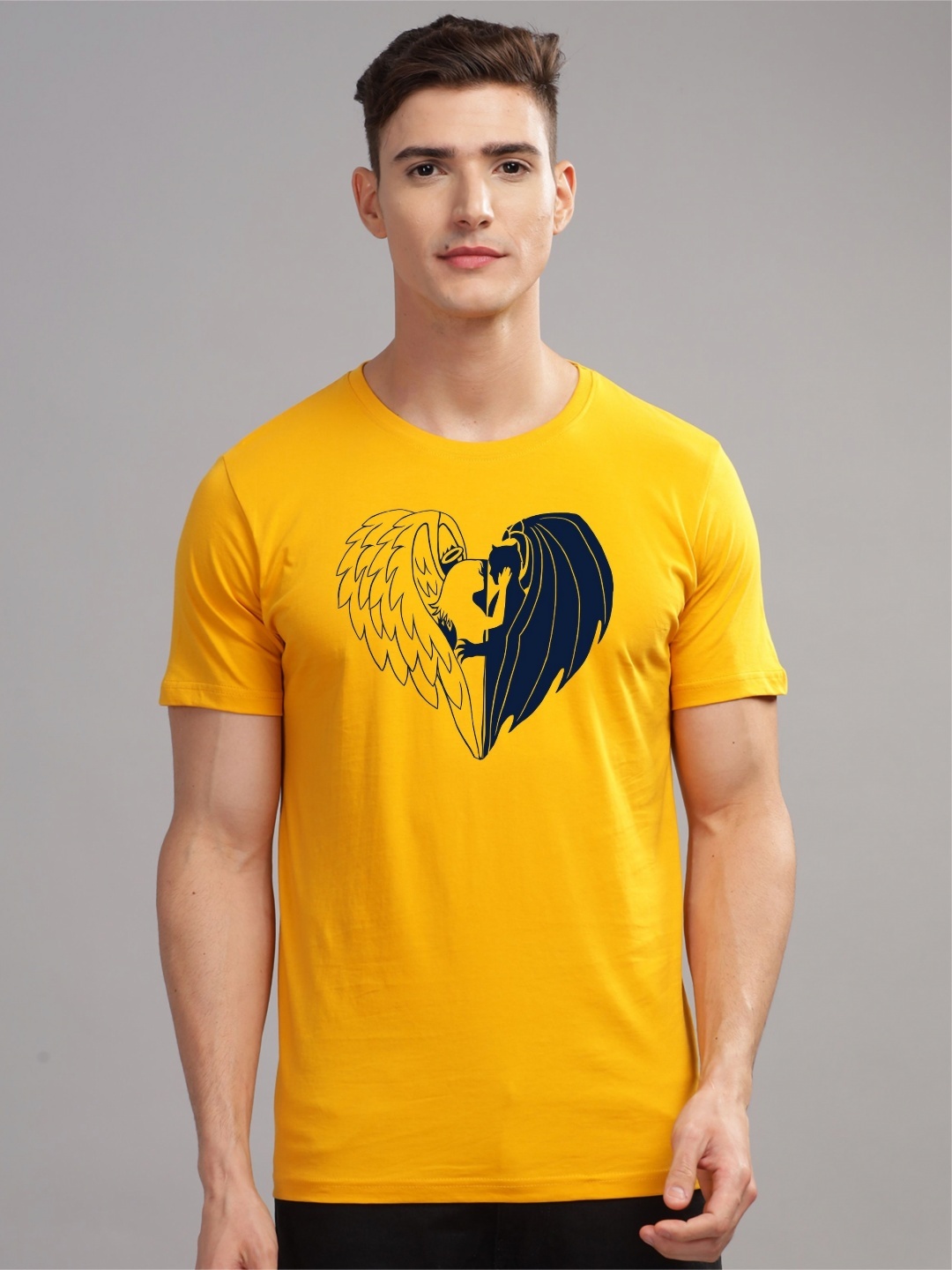 

ADRO Men Printed T-shirt, Mustard