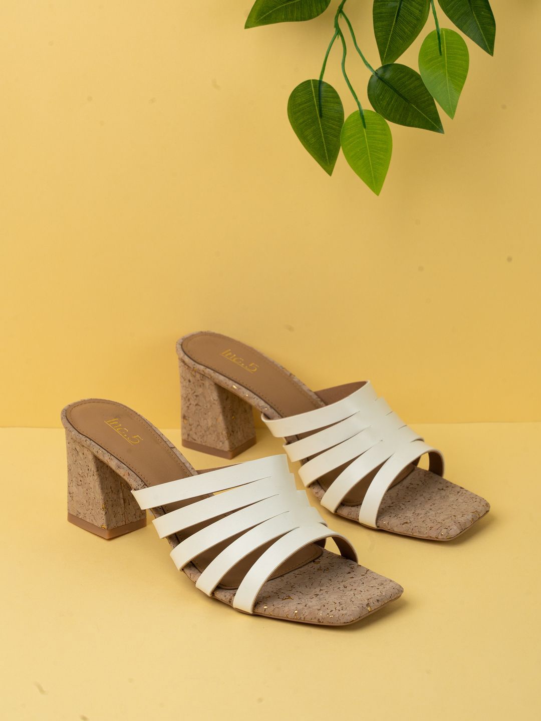 

Inc 5 Women Open Toe Striped Party Block Sandals, White