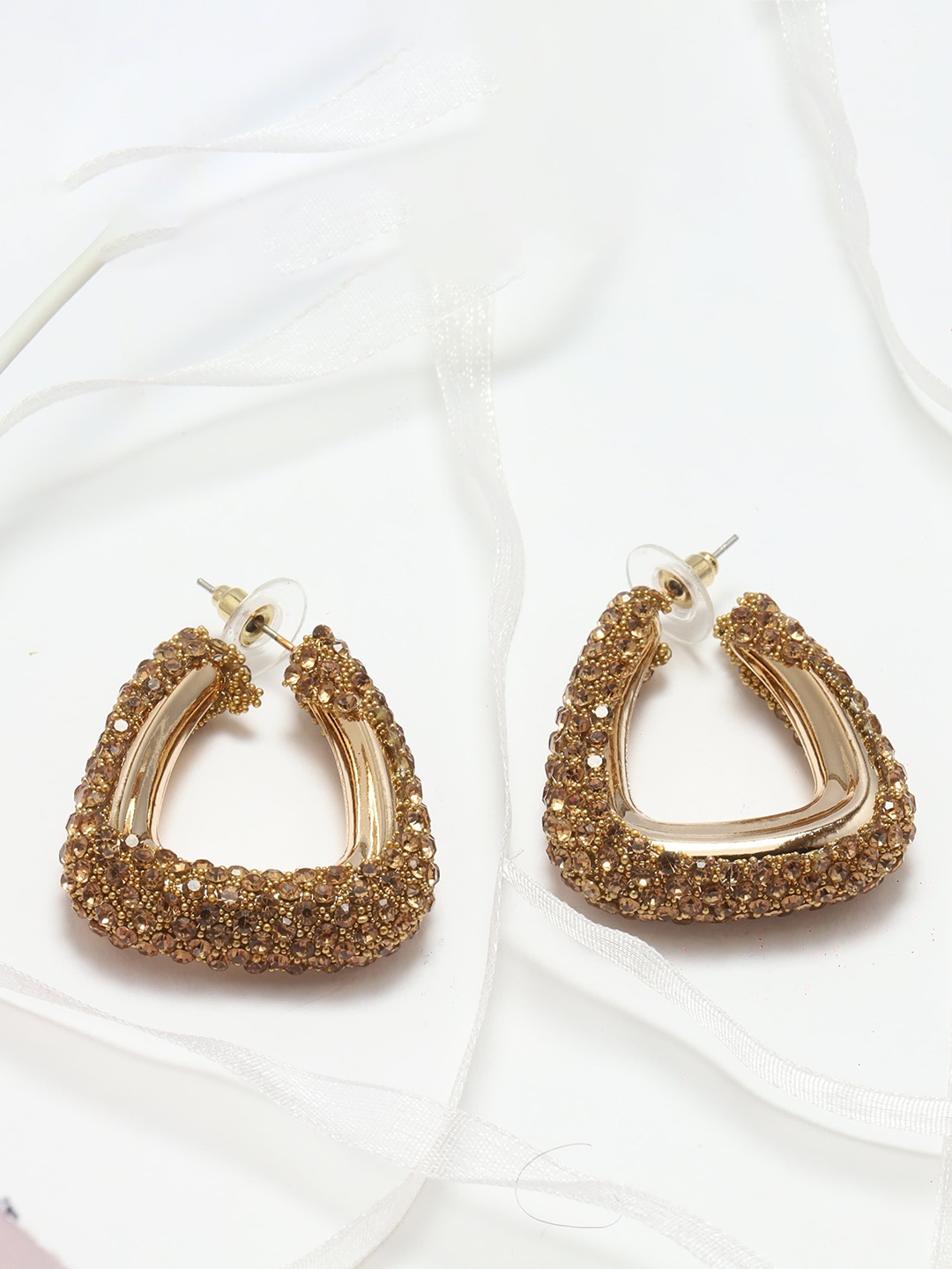 

Maansh Contemporary Half Hoop Earrings, Gold