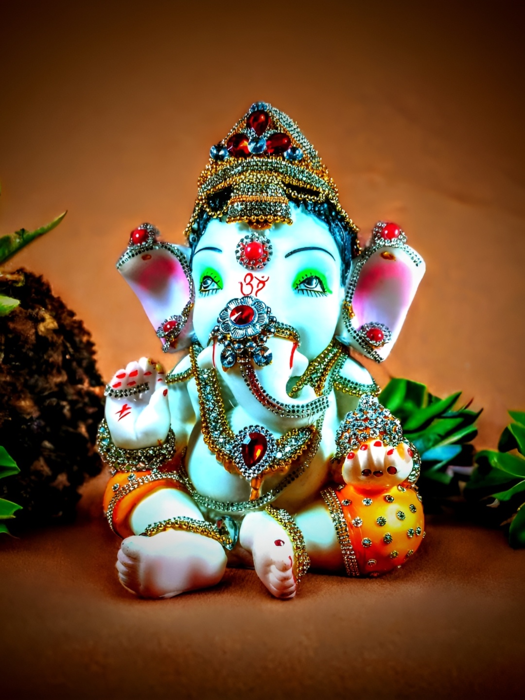 

NAYRA HANDICRAFTS Blue Bal Ganesha Made by Marble Religious Idol Showpiece