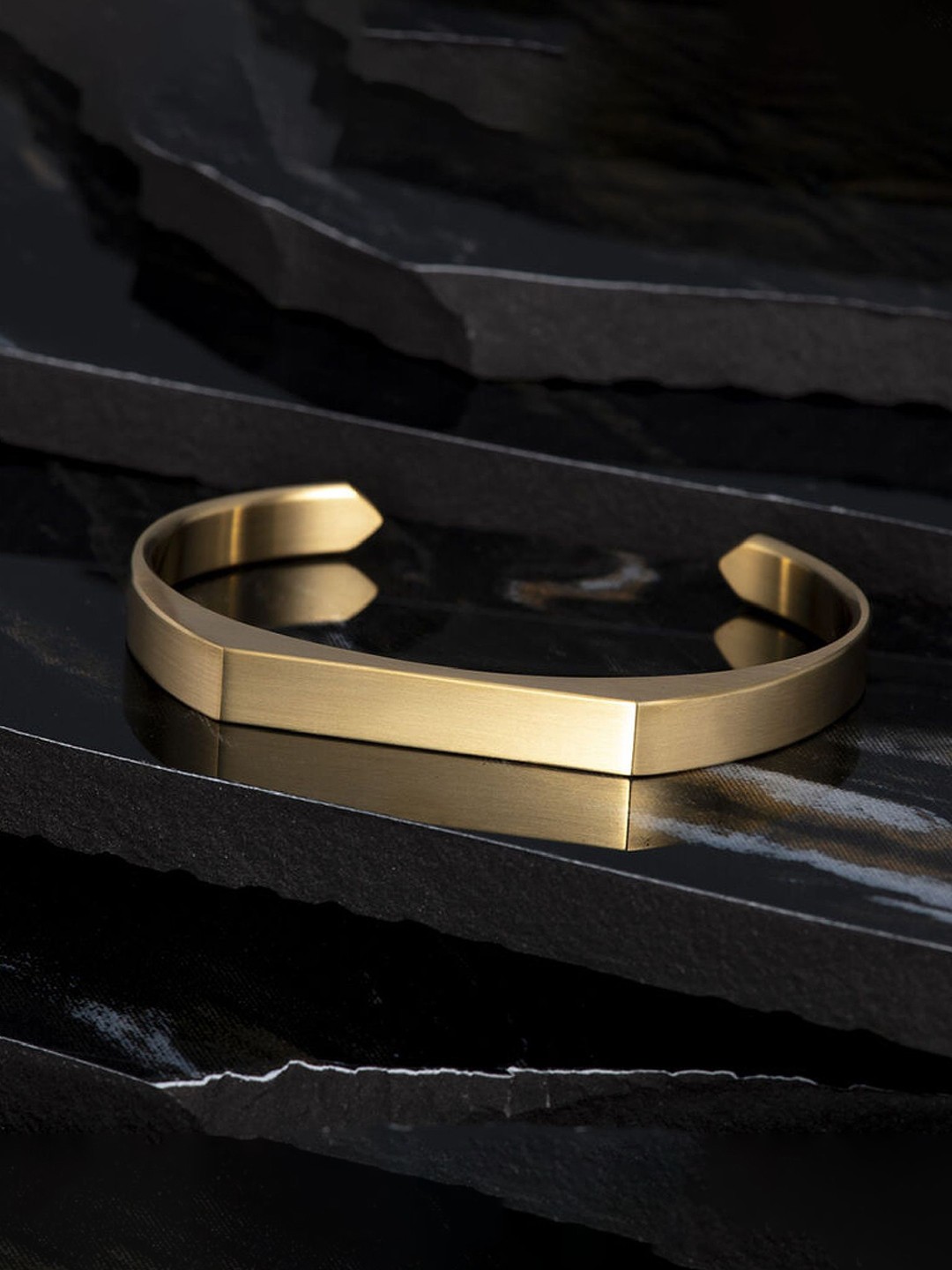 

RUHI COLLECTION Unisex Hand Painted Cuff Bracelet, Gold