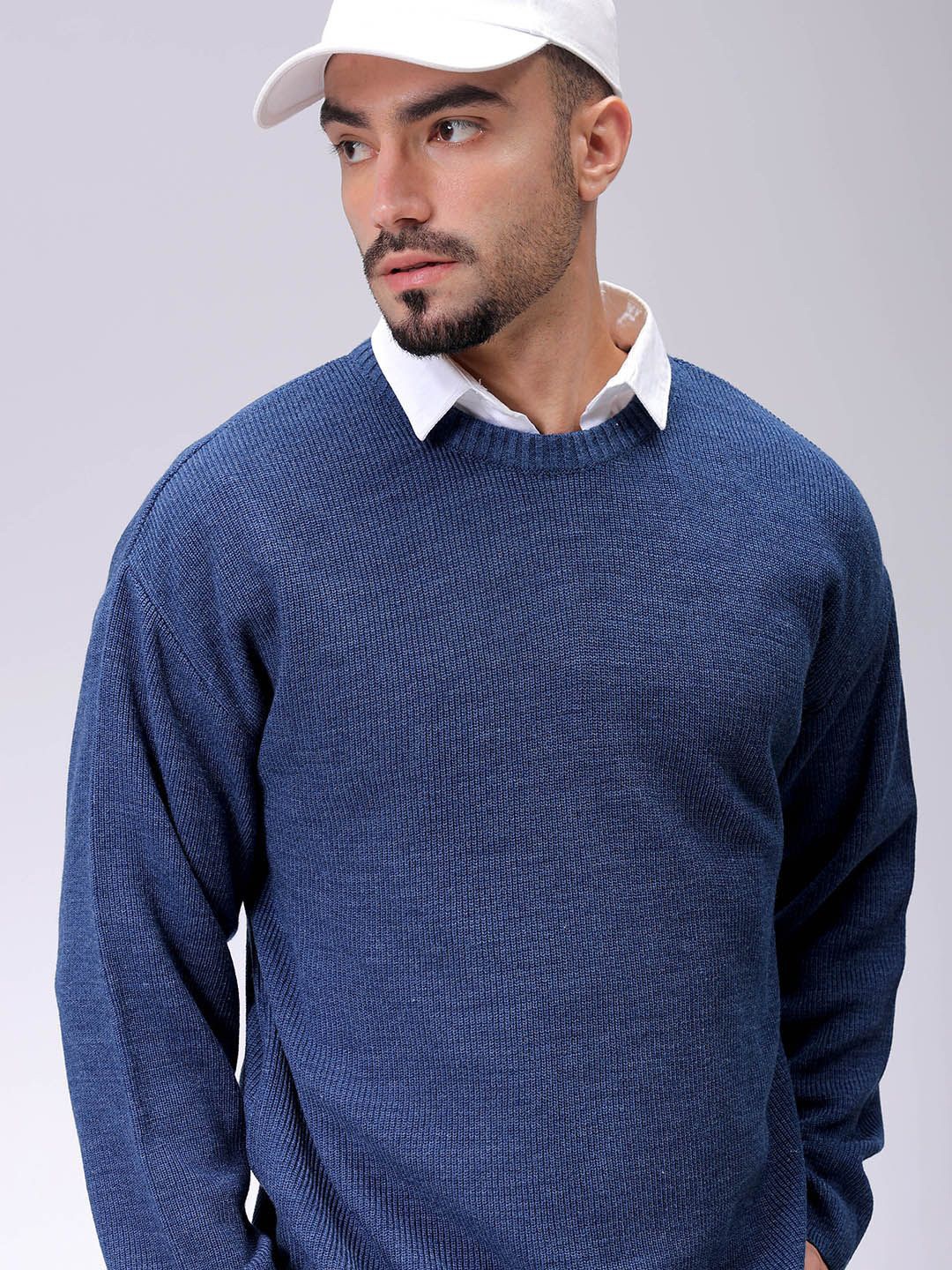 

The Indian Garage Co Men Longline Pullover, Blue