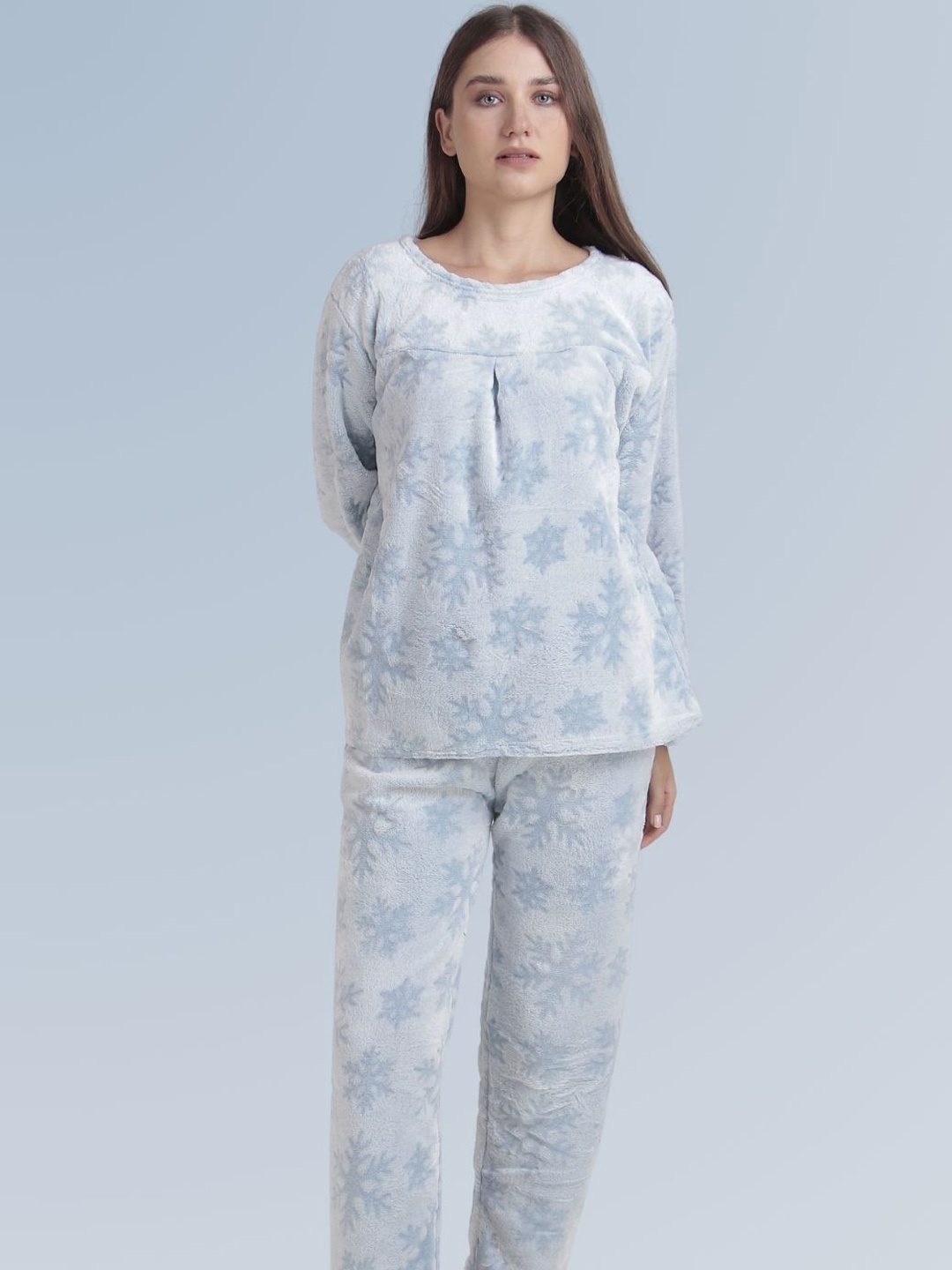 

Untamed Clothing Women Printed Night suit, Blue