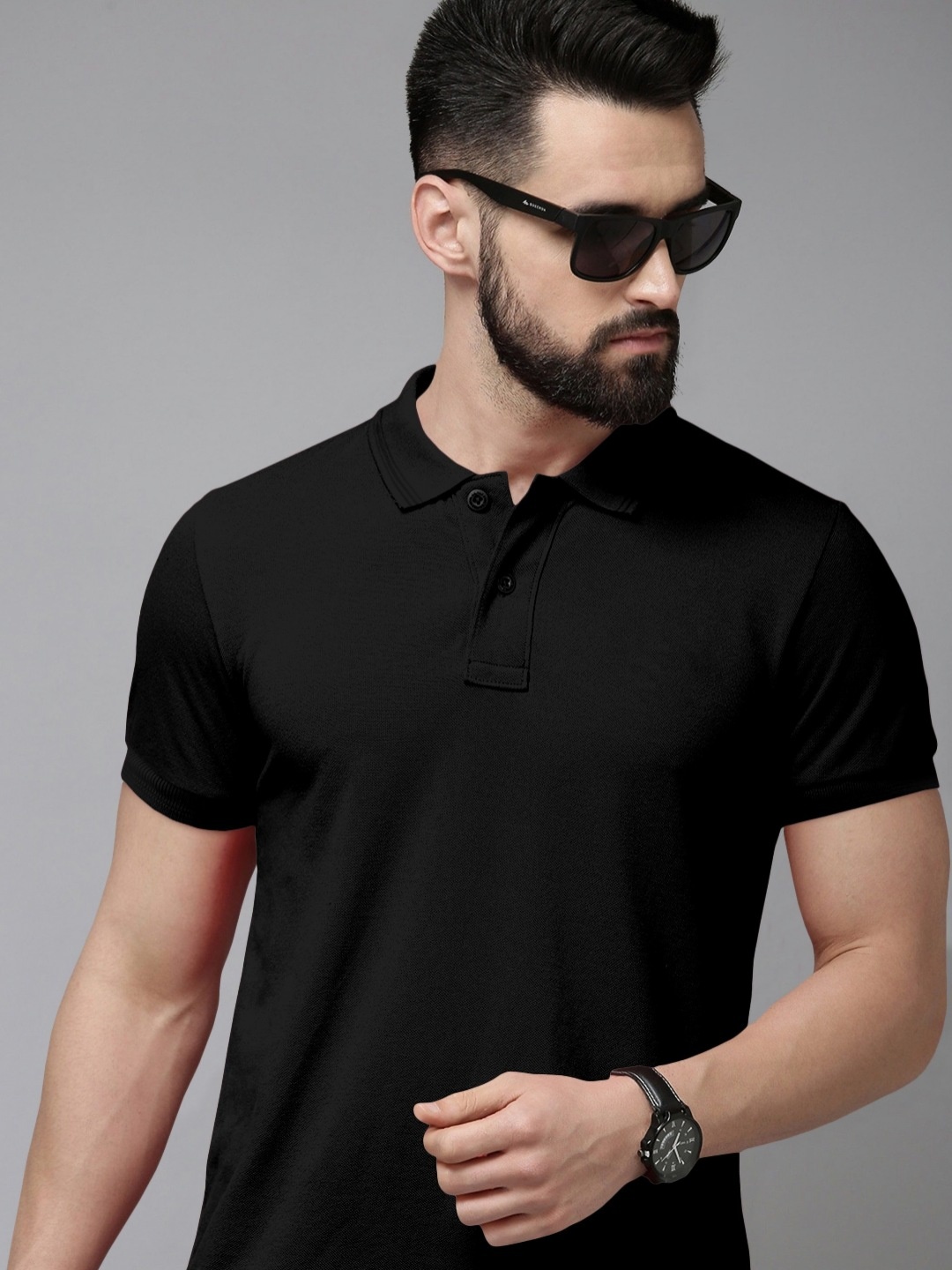 

Metronaut Men Polo Collar Slim Fit T-shirt, Black