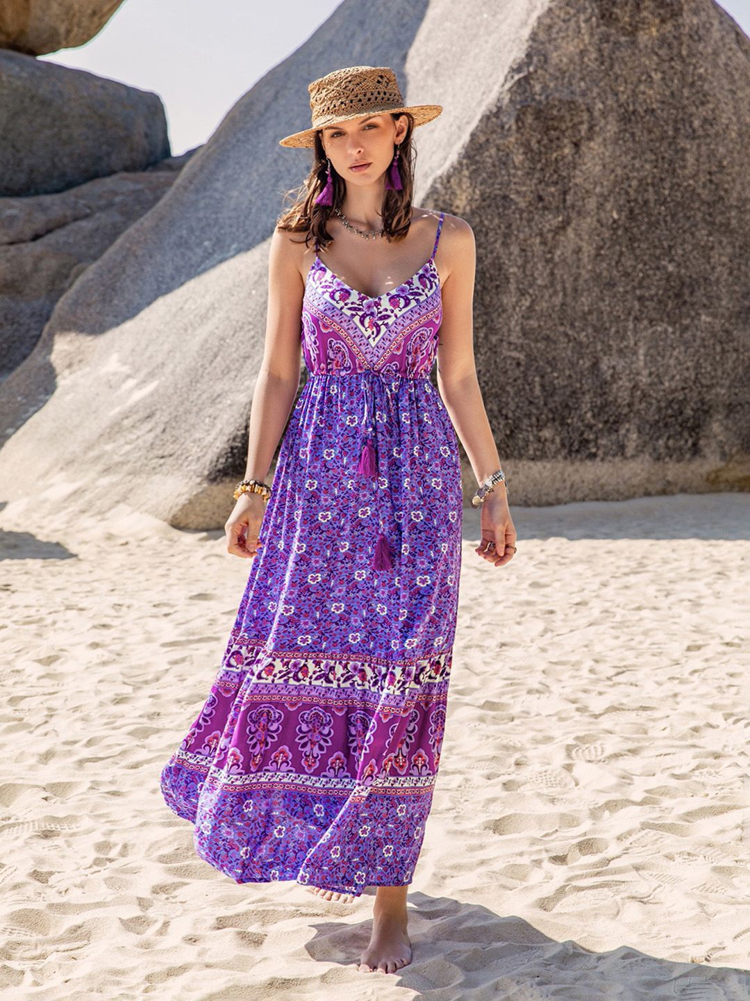 

JC Mode Women Printed Maxi Dress, Purple