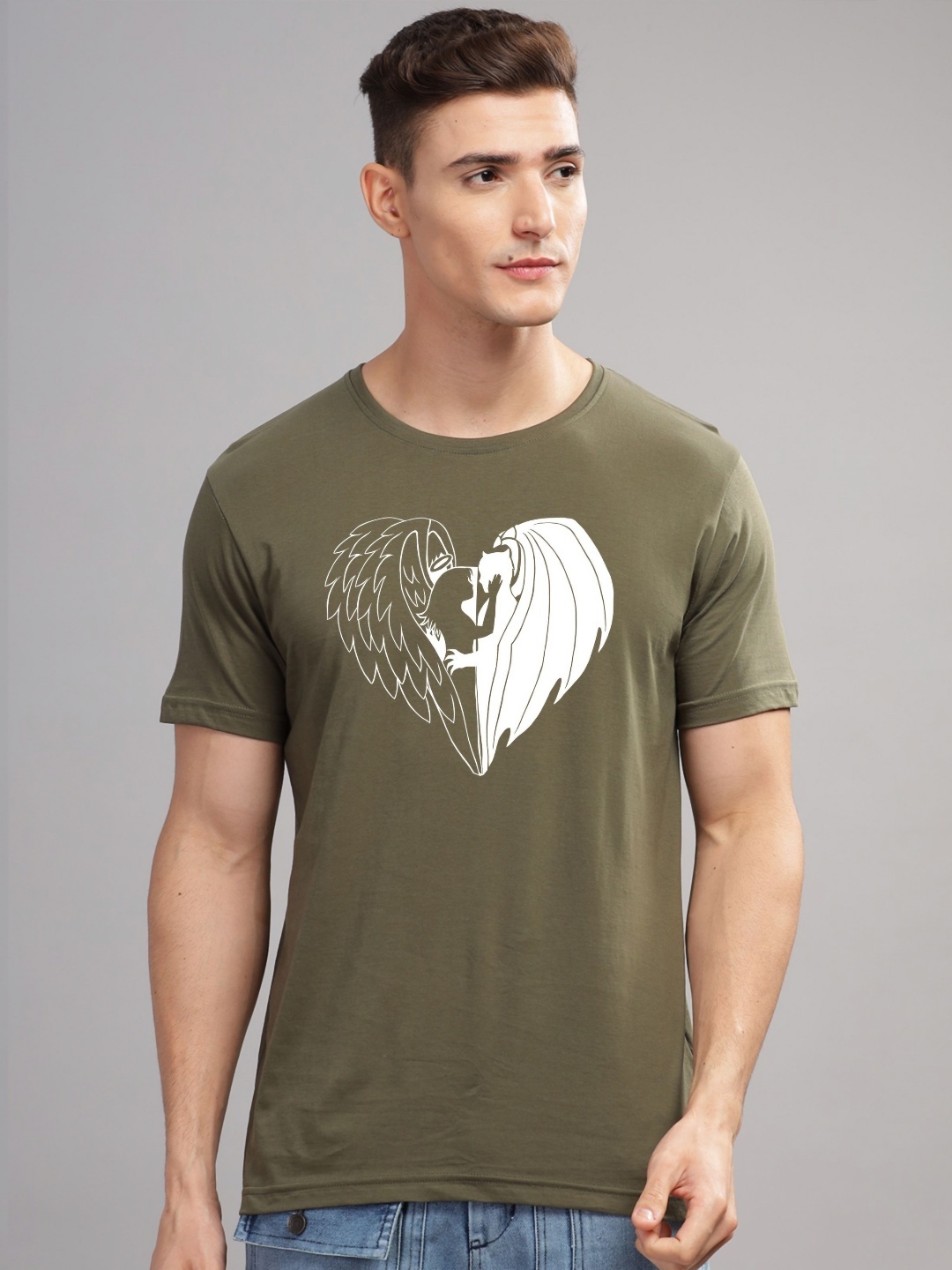 

ADRO Men Printed T-shirt, Olive