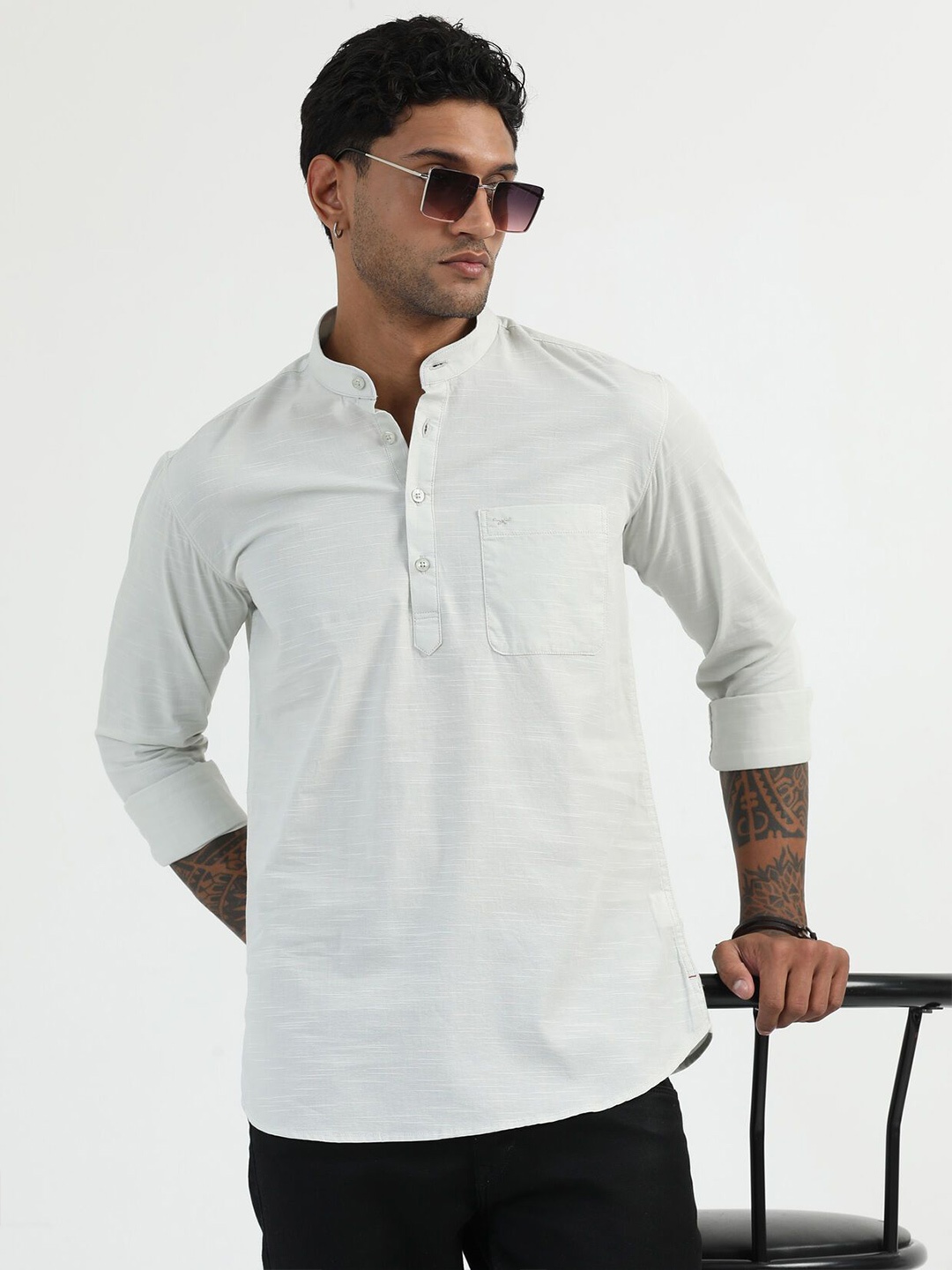 

RIGS AND RAGS Men Comfort Opaque Casual Shirt, White