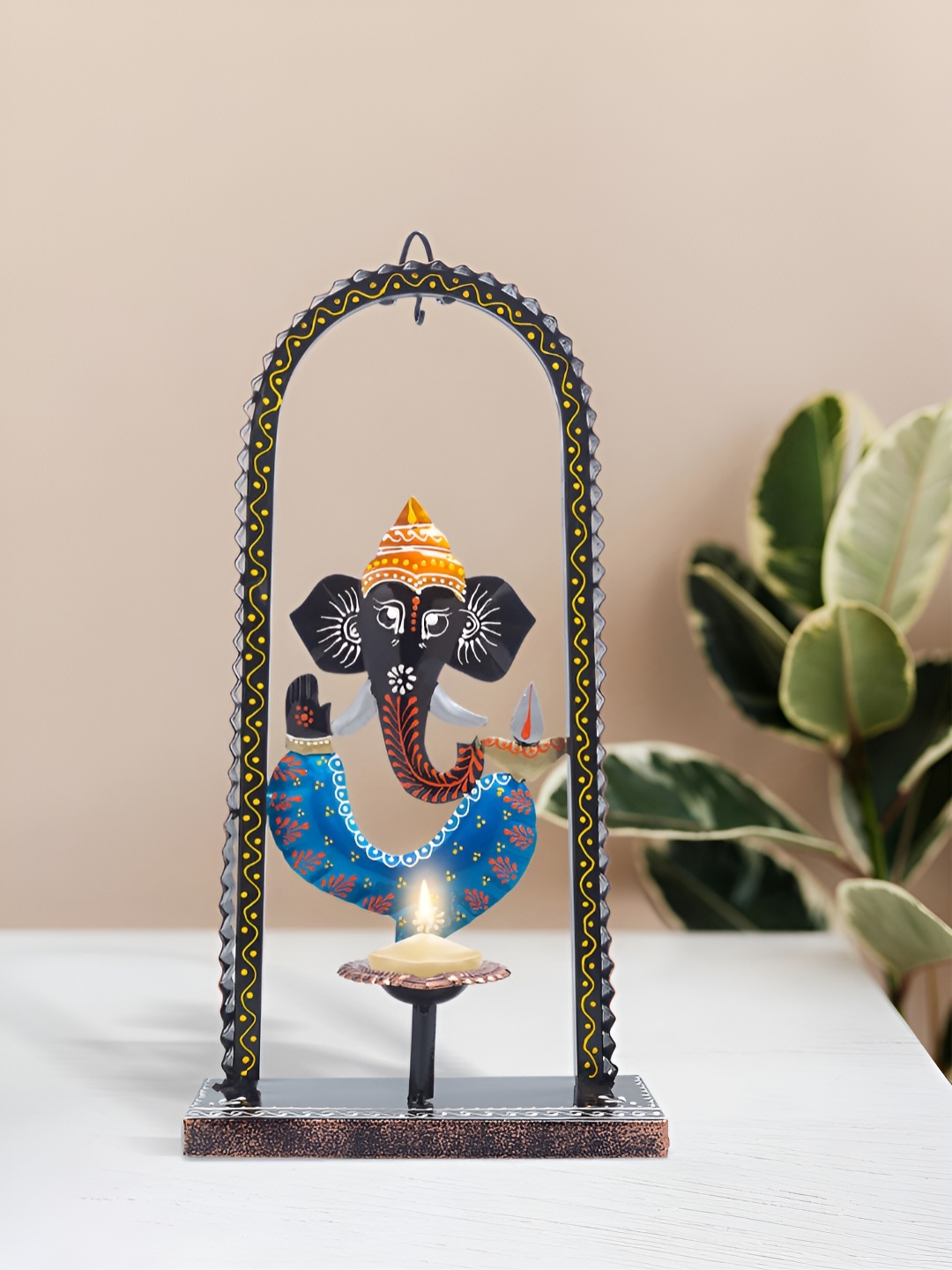 

Golden Peacock Black Religious Figurine Showpiece