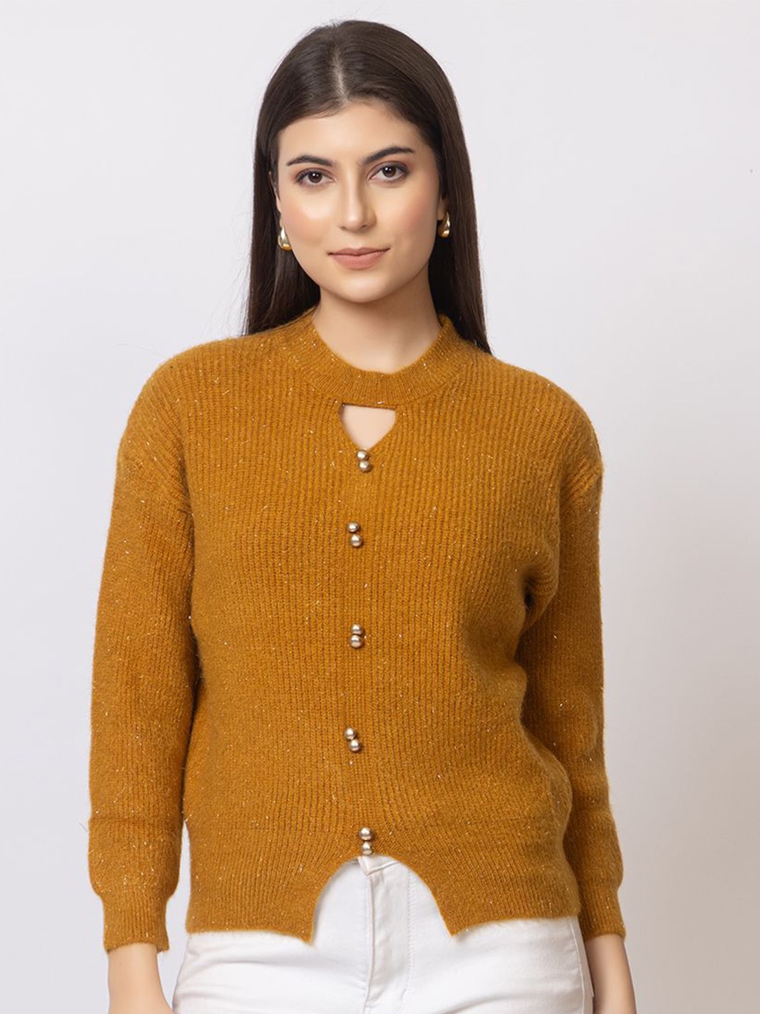 

Antiloop Women Woollen Pullover, Mustard
