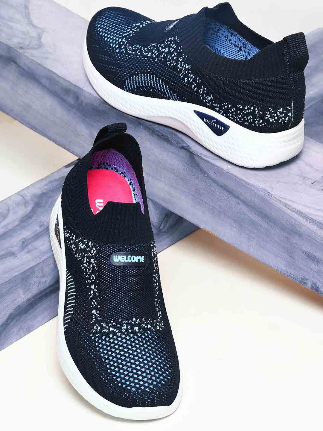 

WELCOME Unisex Kids Mesh Walking Non-Marking Shoes, Navy blue