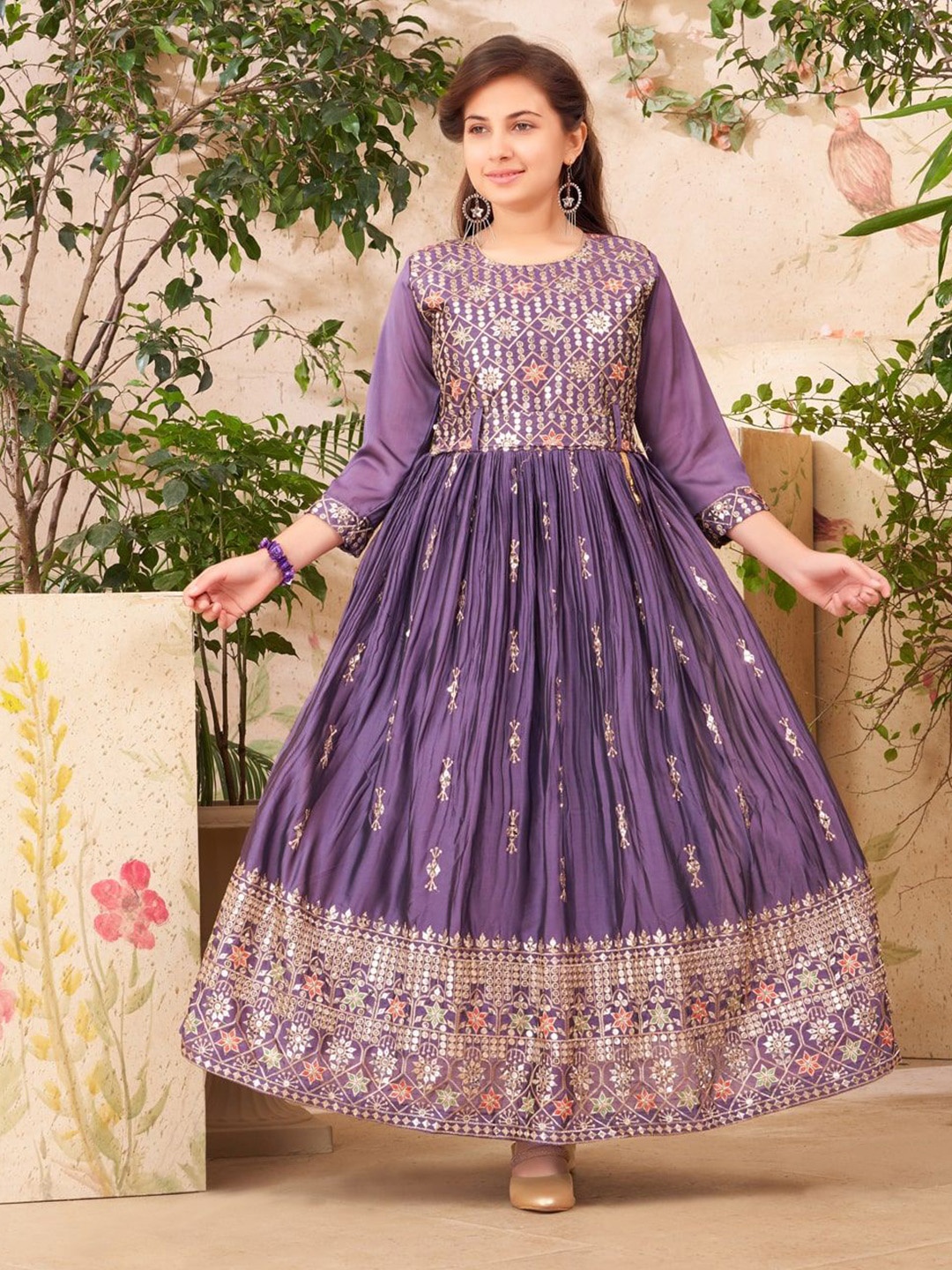 

BAESD Floral Satin Maxi Midi Dress, Purple