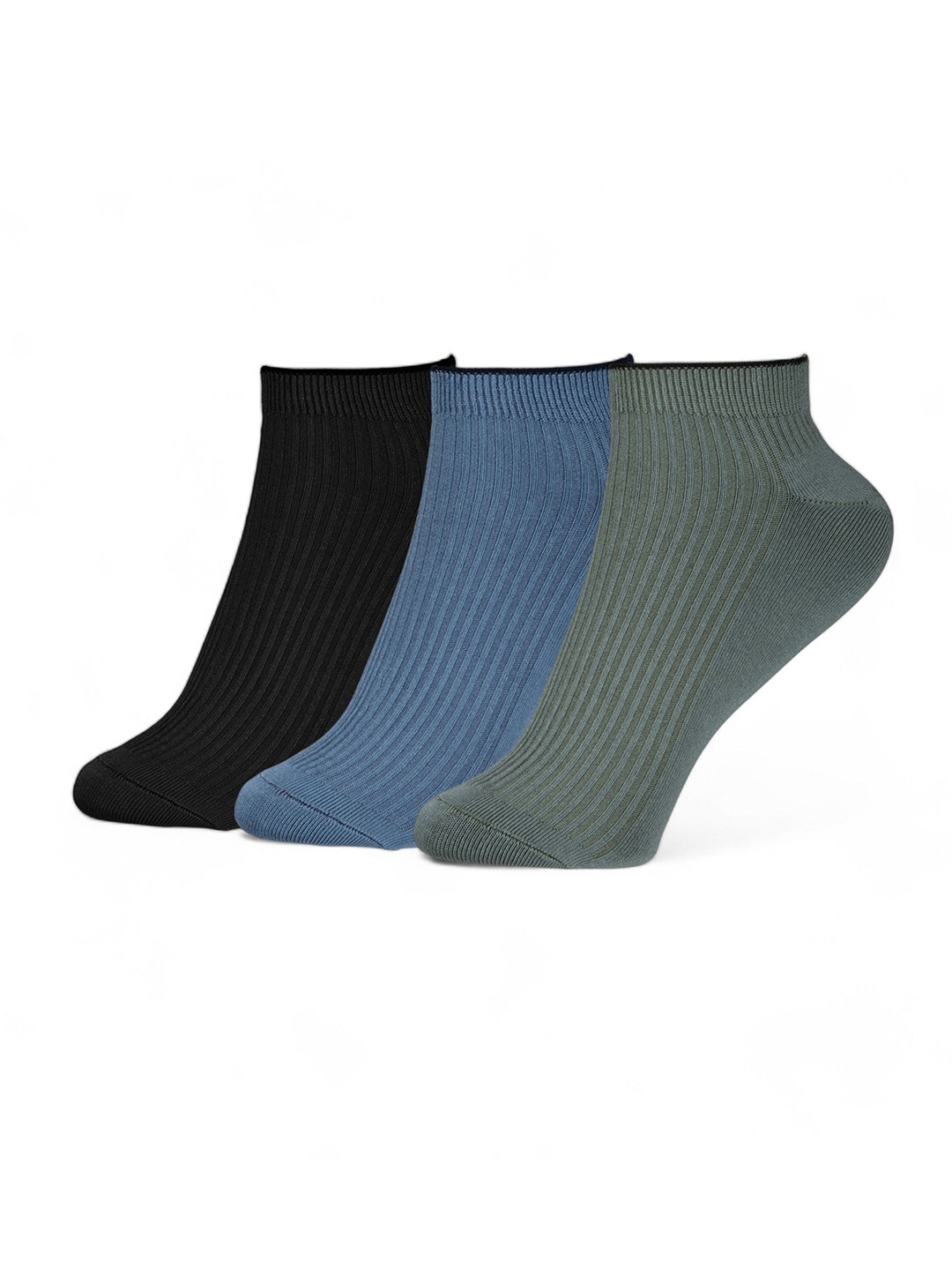 

ROYAL SON Pack Of 3 Ankle Length Socks, Blue