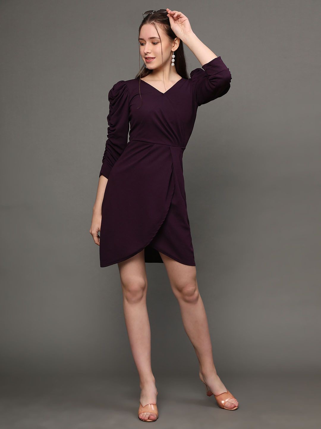 

The Roadster Lifestyle Co Wrap Mini Dress, Purple