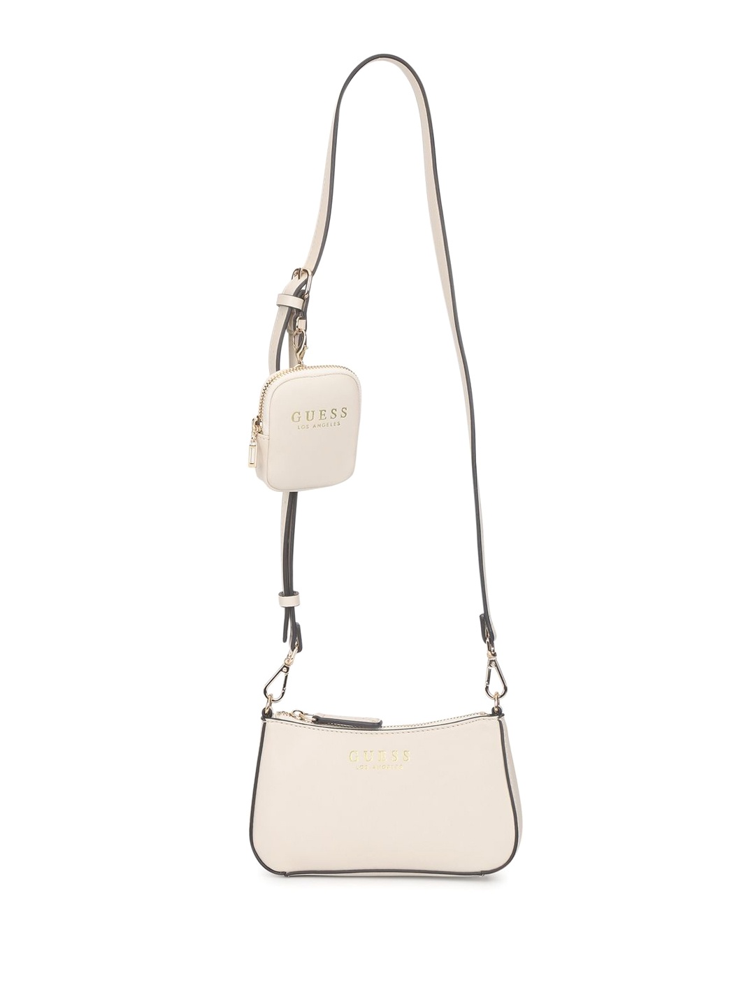 

GUESS PU Bowling Shoulder Bag with Tasselled, Cream