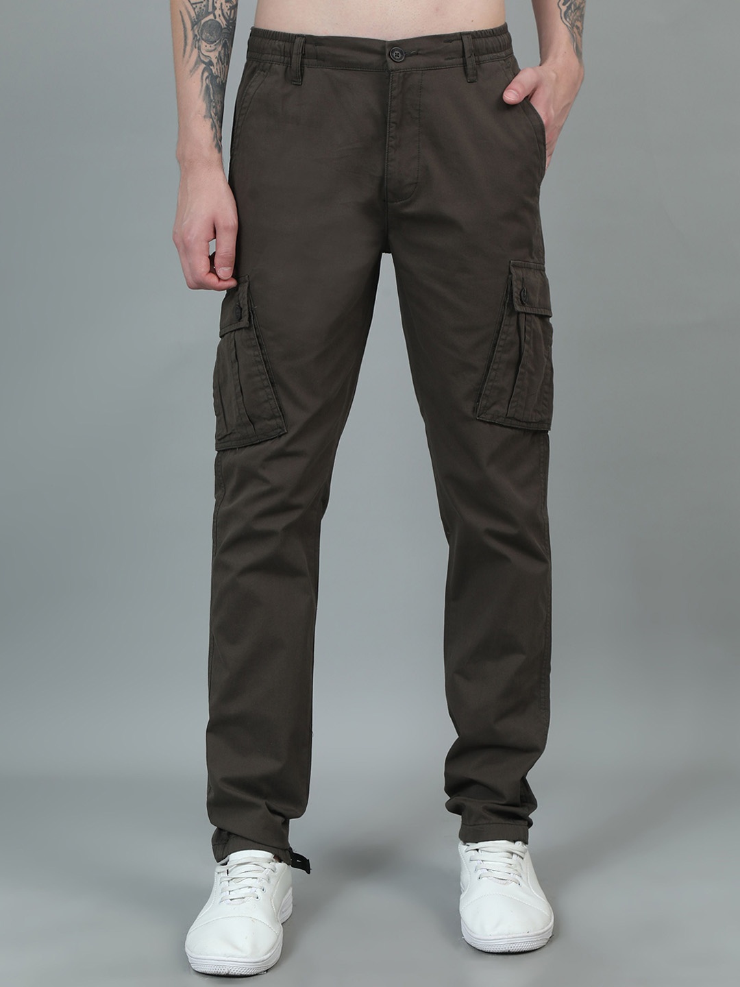 

RIGS AND RAGS Men Smart Cargos Trousers, Olive