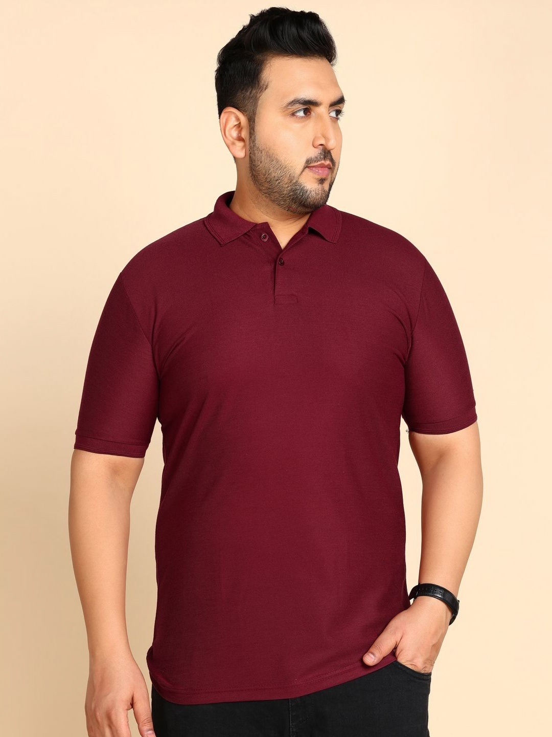 

METRONAUT PLUS Men Polo Collar T-shirt, Maroon