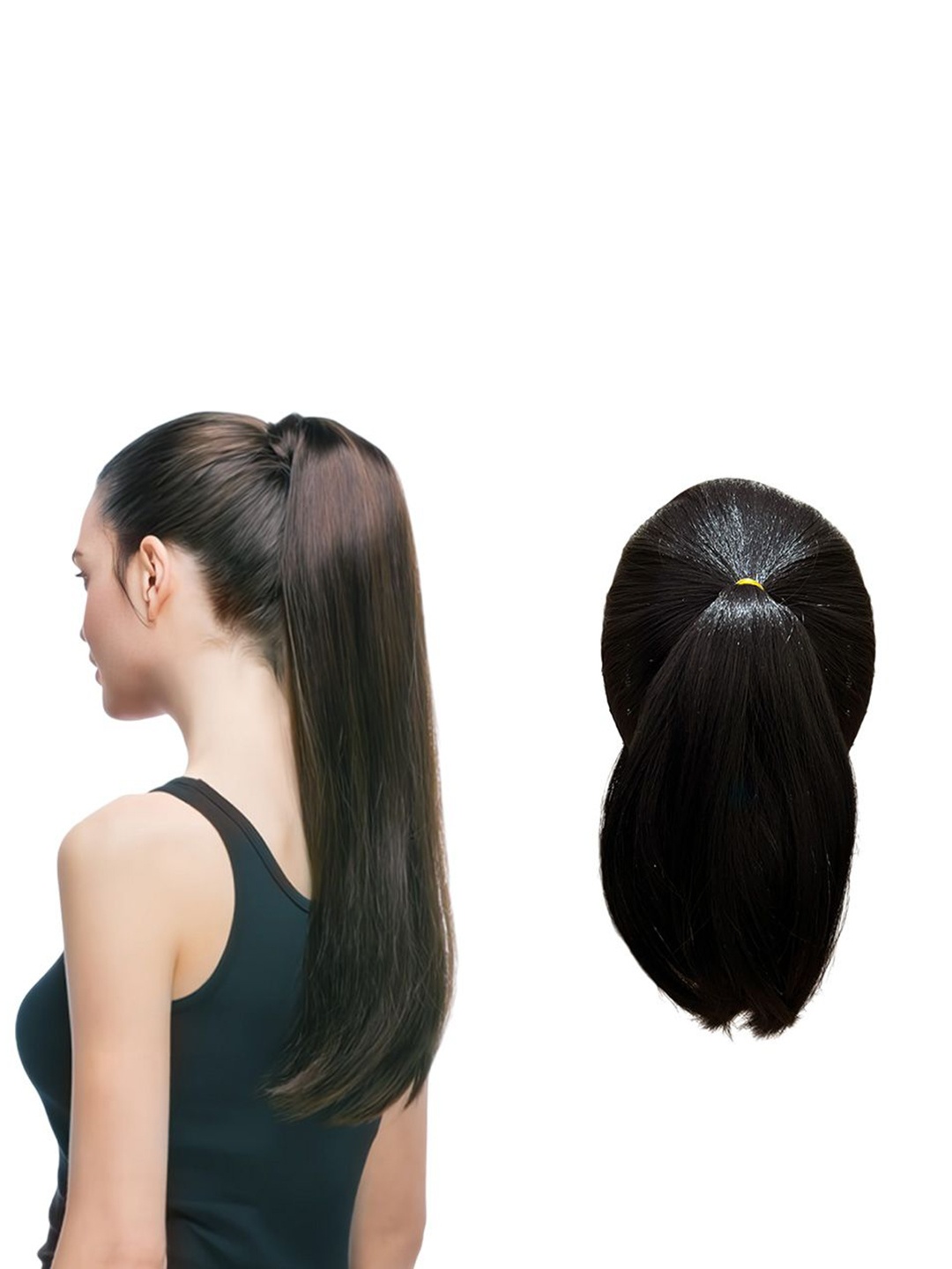 

D-Divine Ball Head Wig Wrapped With Grapefruit Peel Flower Hair Extension - 35 cm - Brown