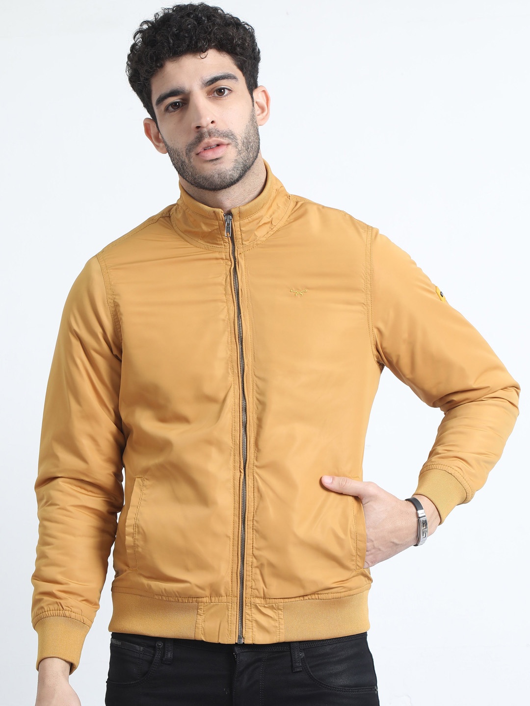

RIGS AND RAGS Men Outdoor Bomber Jacket, Yellow
