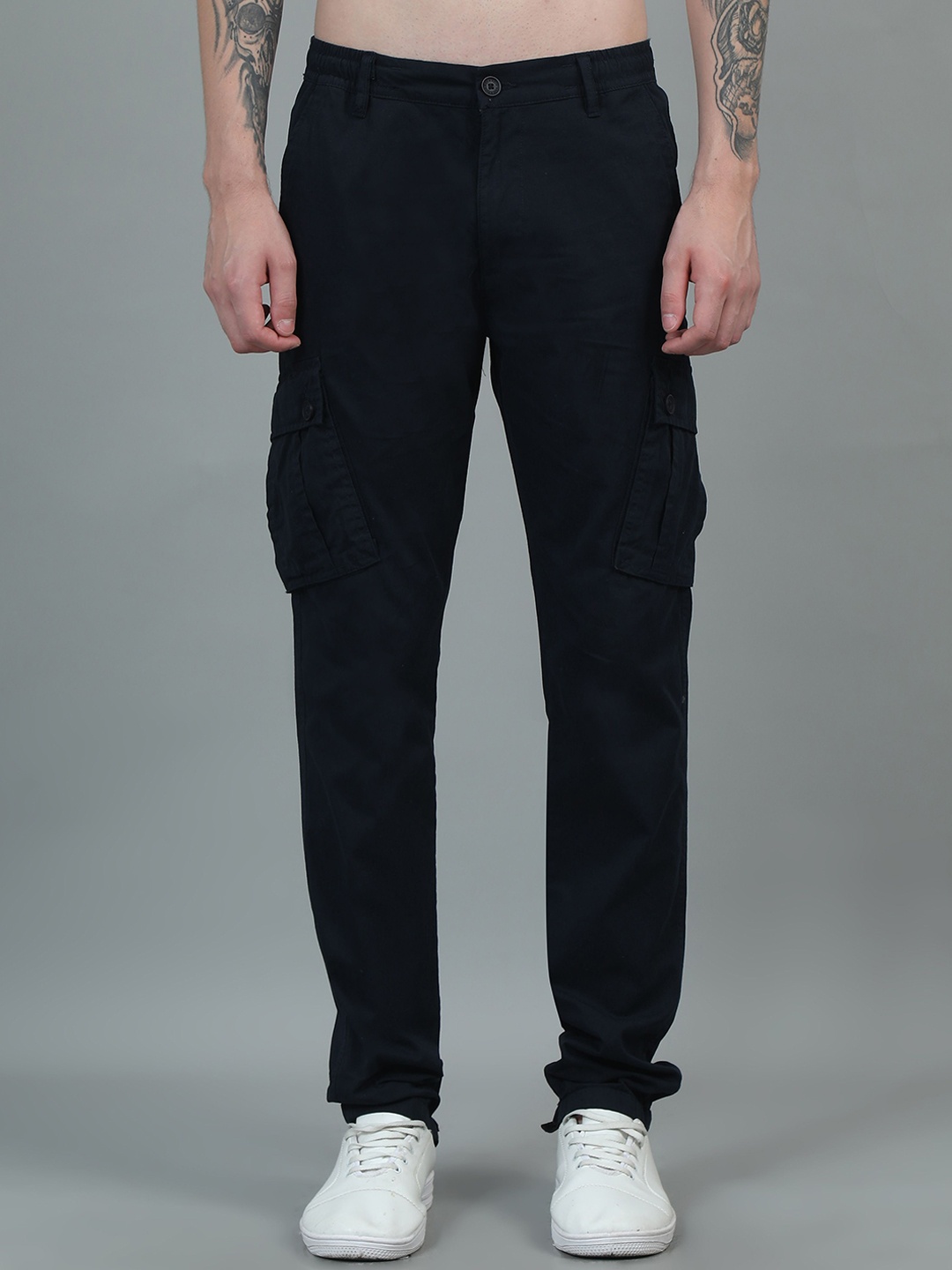 

RIGS AND RAGS Men Smart Cargos Trousers, Navy blue