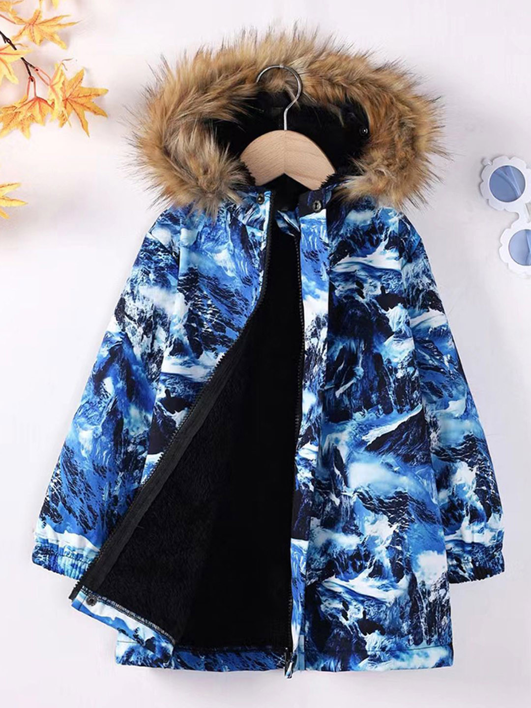 

INCLUD Girls Open Front Jacket, Blue