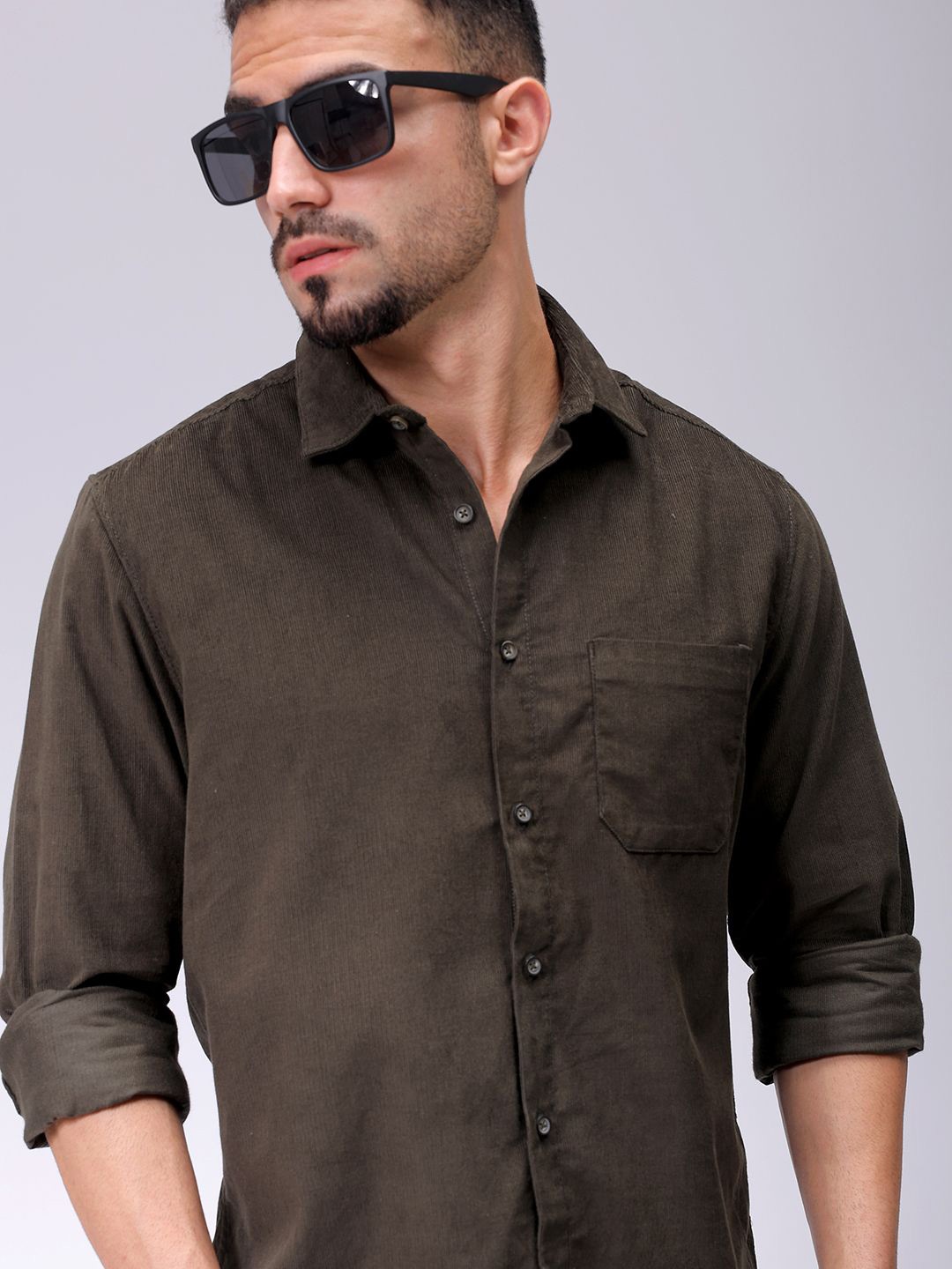 

The Indian Garage Co Men Opaque Casual Shirt, Olive