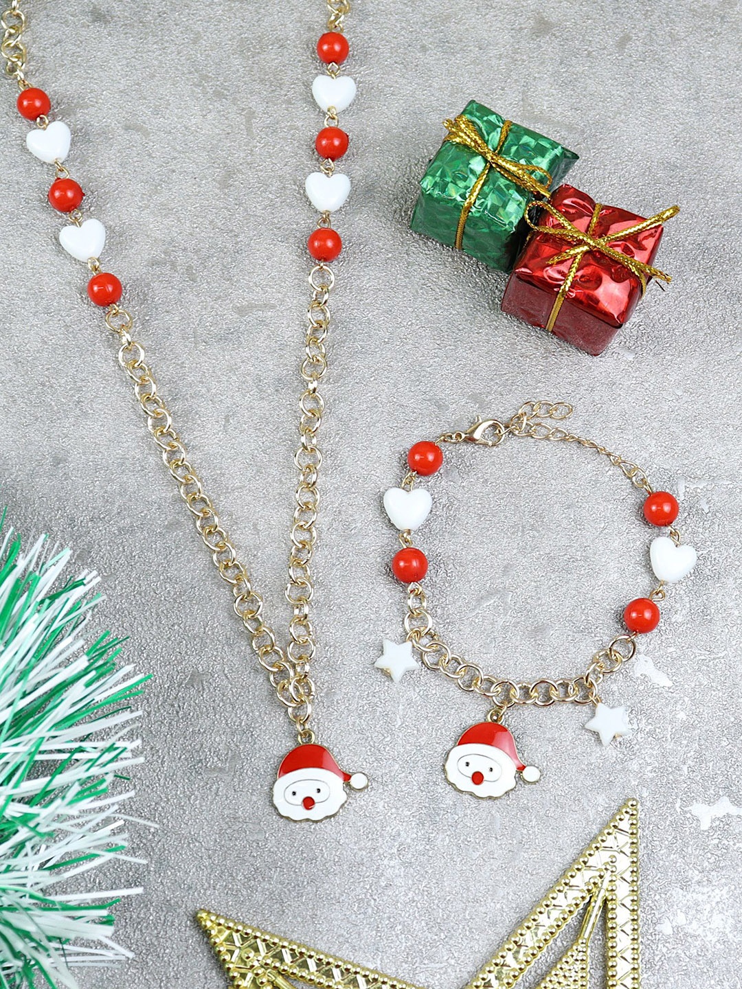 

Asthetika Girls Christmas Santa Claus Jewellery Set, Gold
