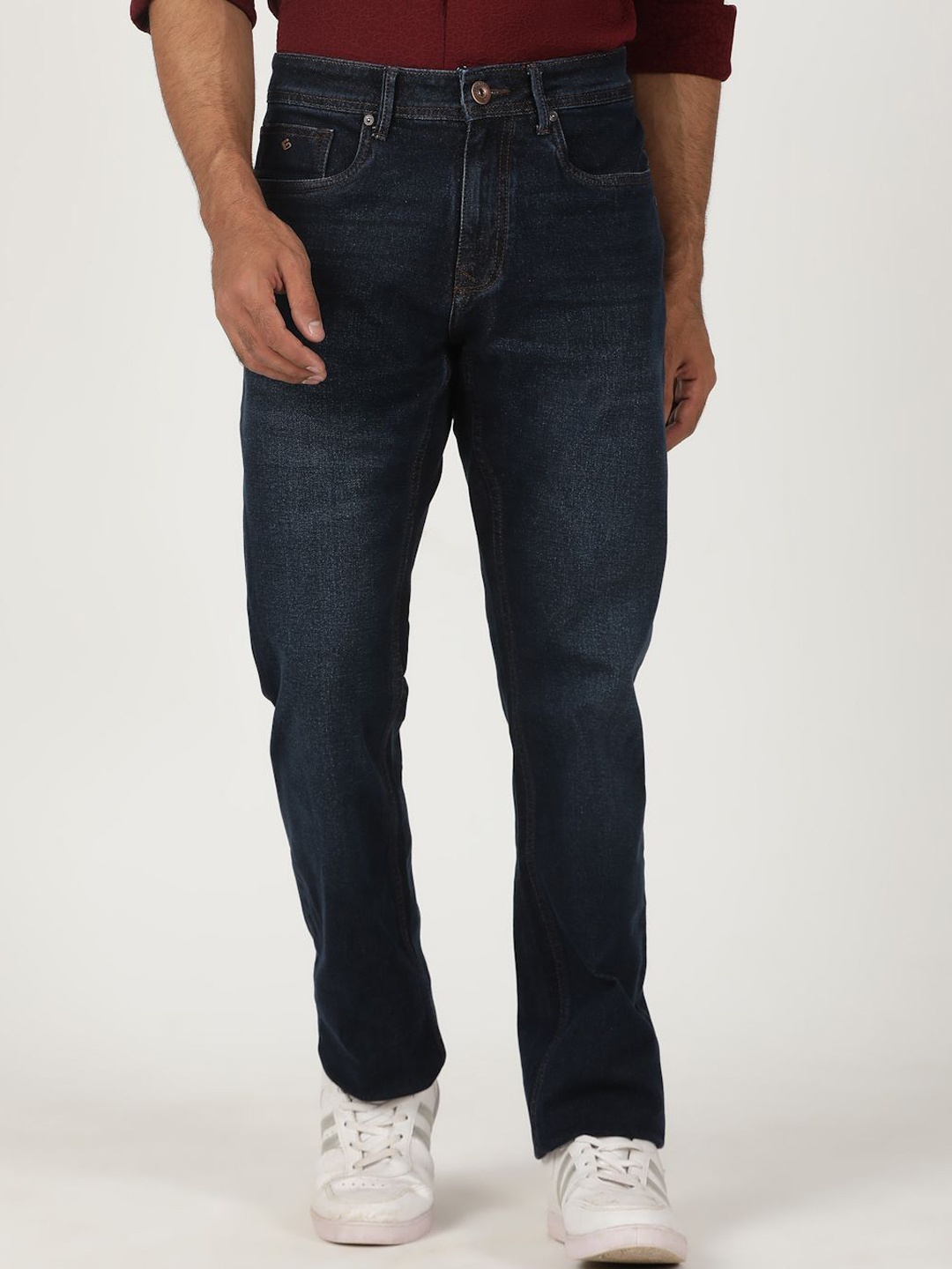 

Greenfibre Men Straight Fit Stretchable Jeans, Navy blue