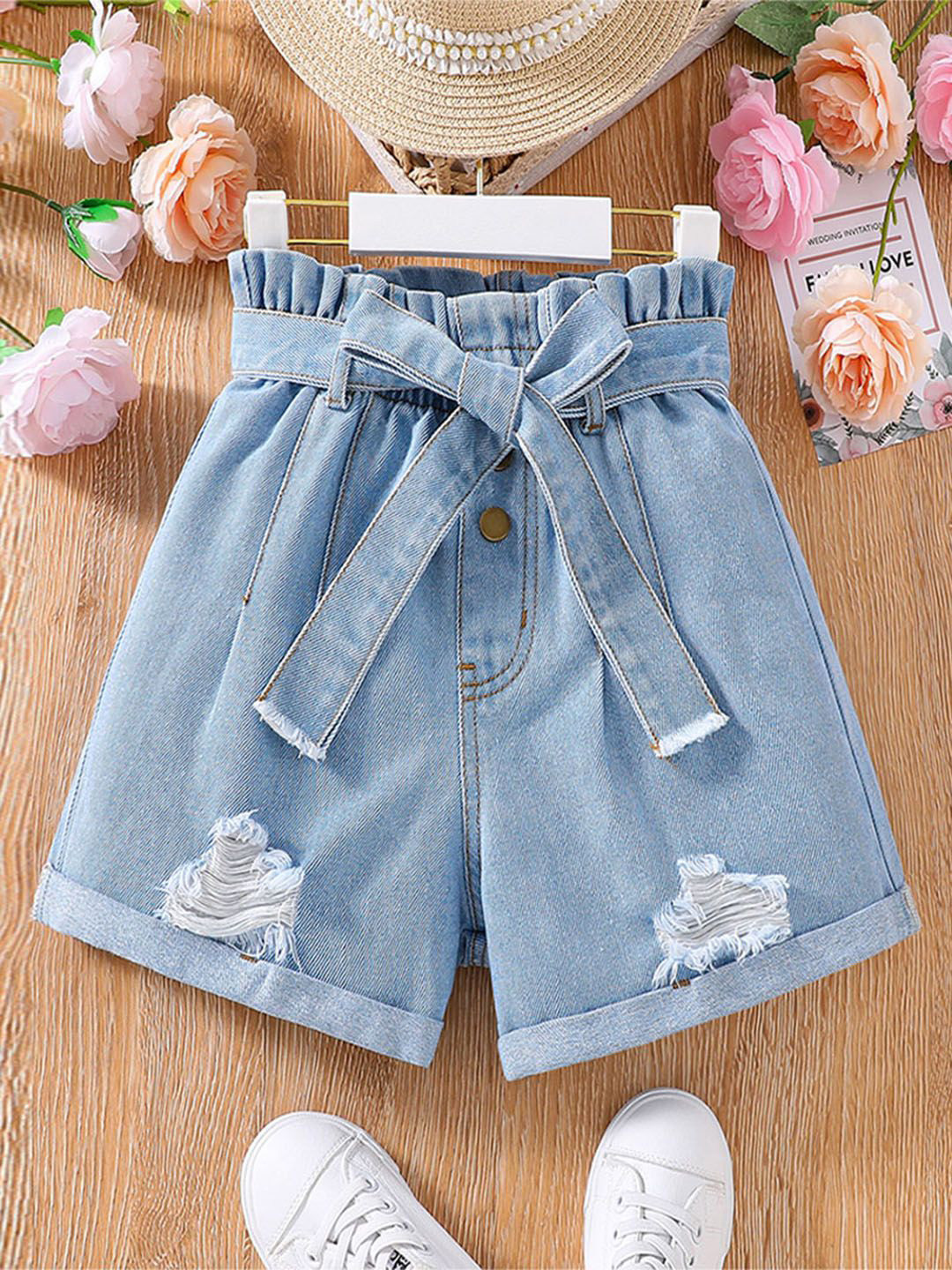 

INCLUD Girls Denim Shorts, Blue