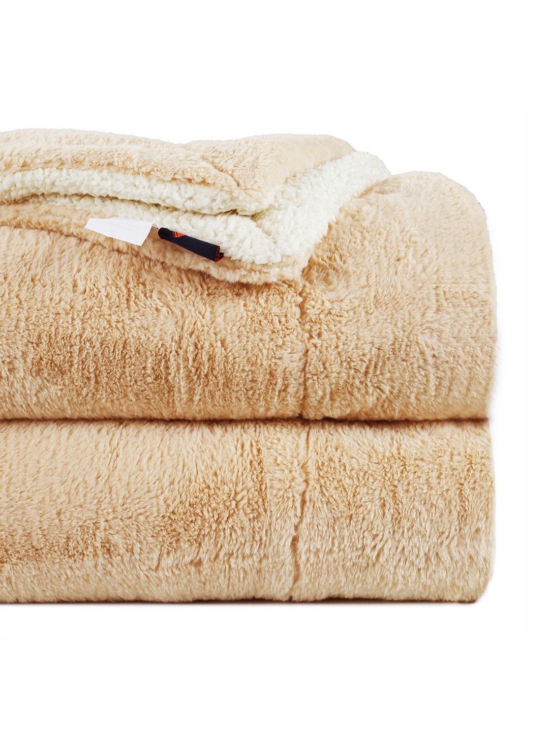 

bsb home White & Beige Heavy Winter 500 GSM Double Bed Blanket