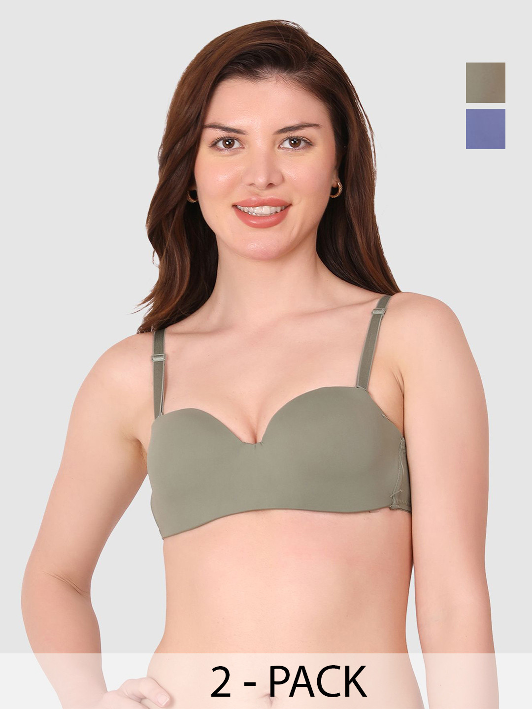

BRACHY Bra Medium Coverage Underwired Lightly Padded, Olive