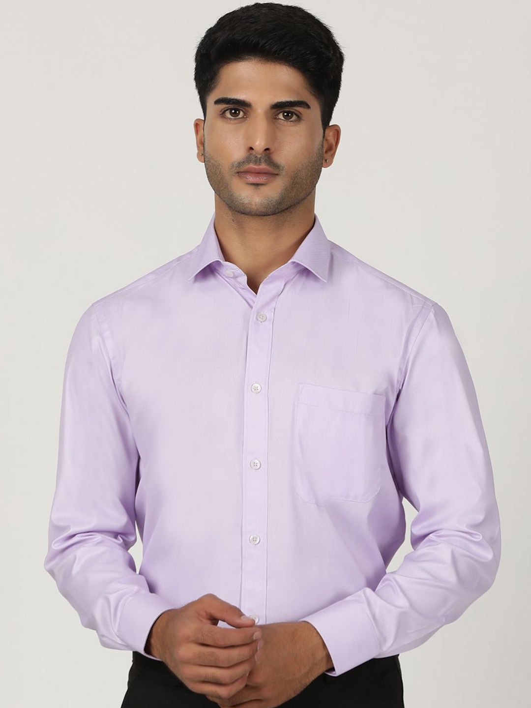 

Greenfibre Men Slim Fit Opaque Formal Shirt, Purple
