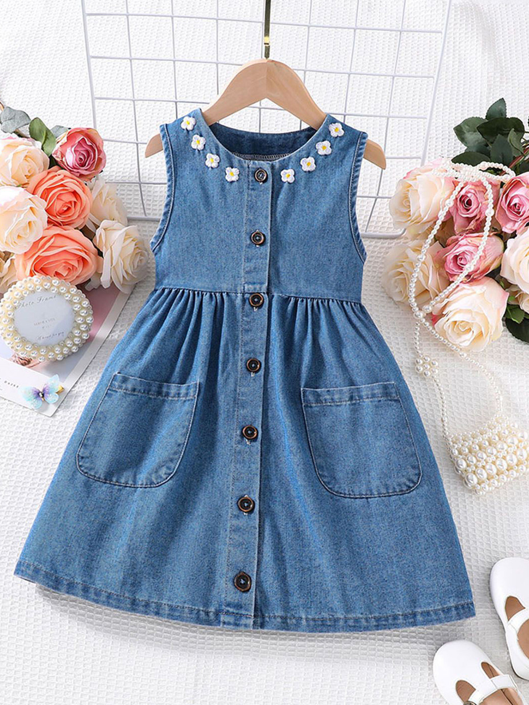 

INCLUD Fit & Flare Dress, Blue
