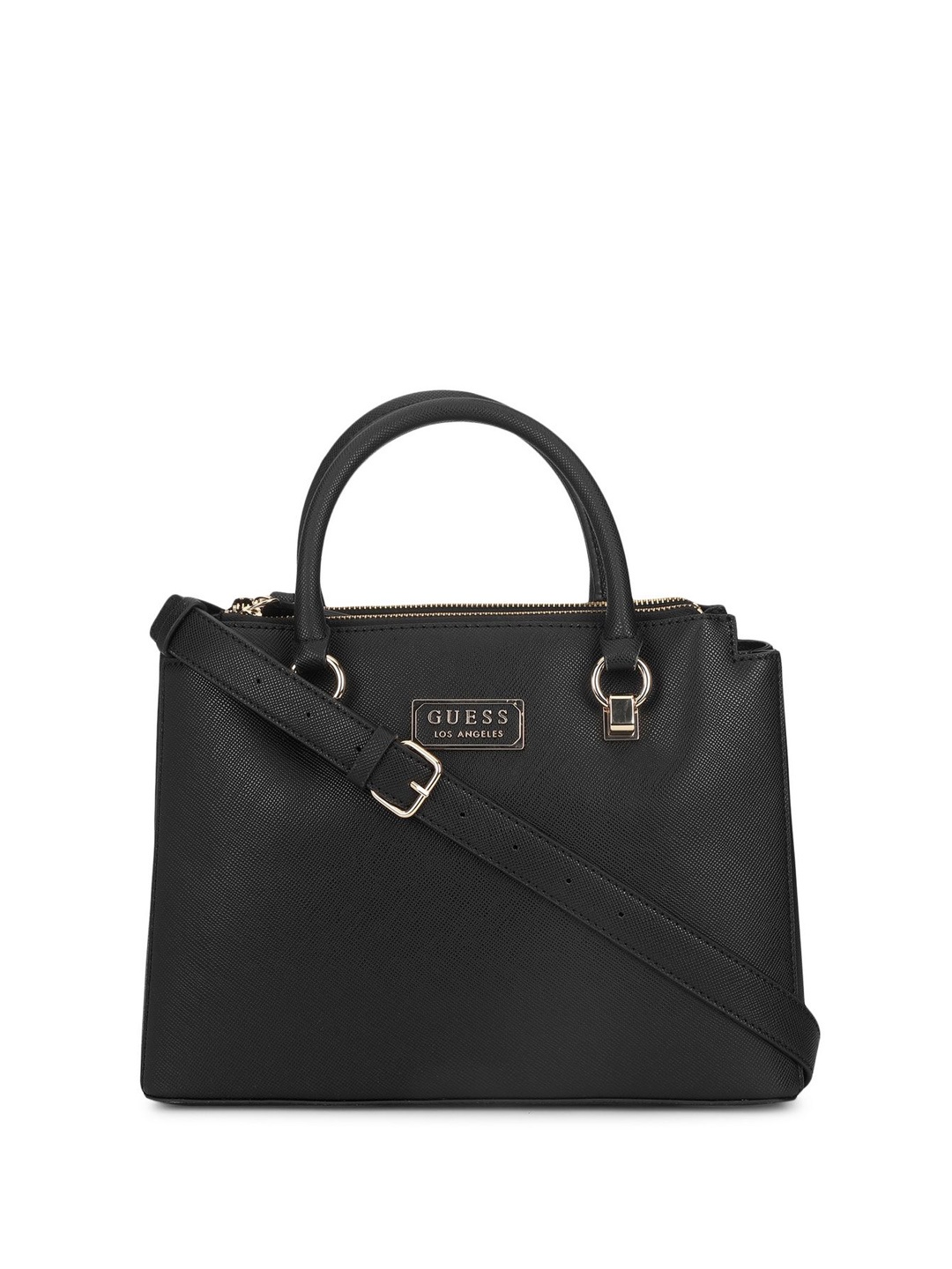 

GUESS Textured Structured Satchel, Black