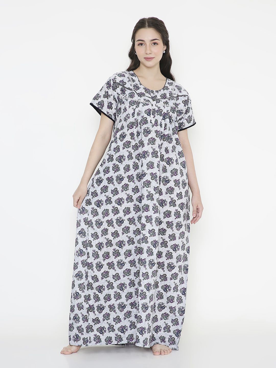 

NIGHTSPREE Printed Maxi Nightdress, Blue