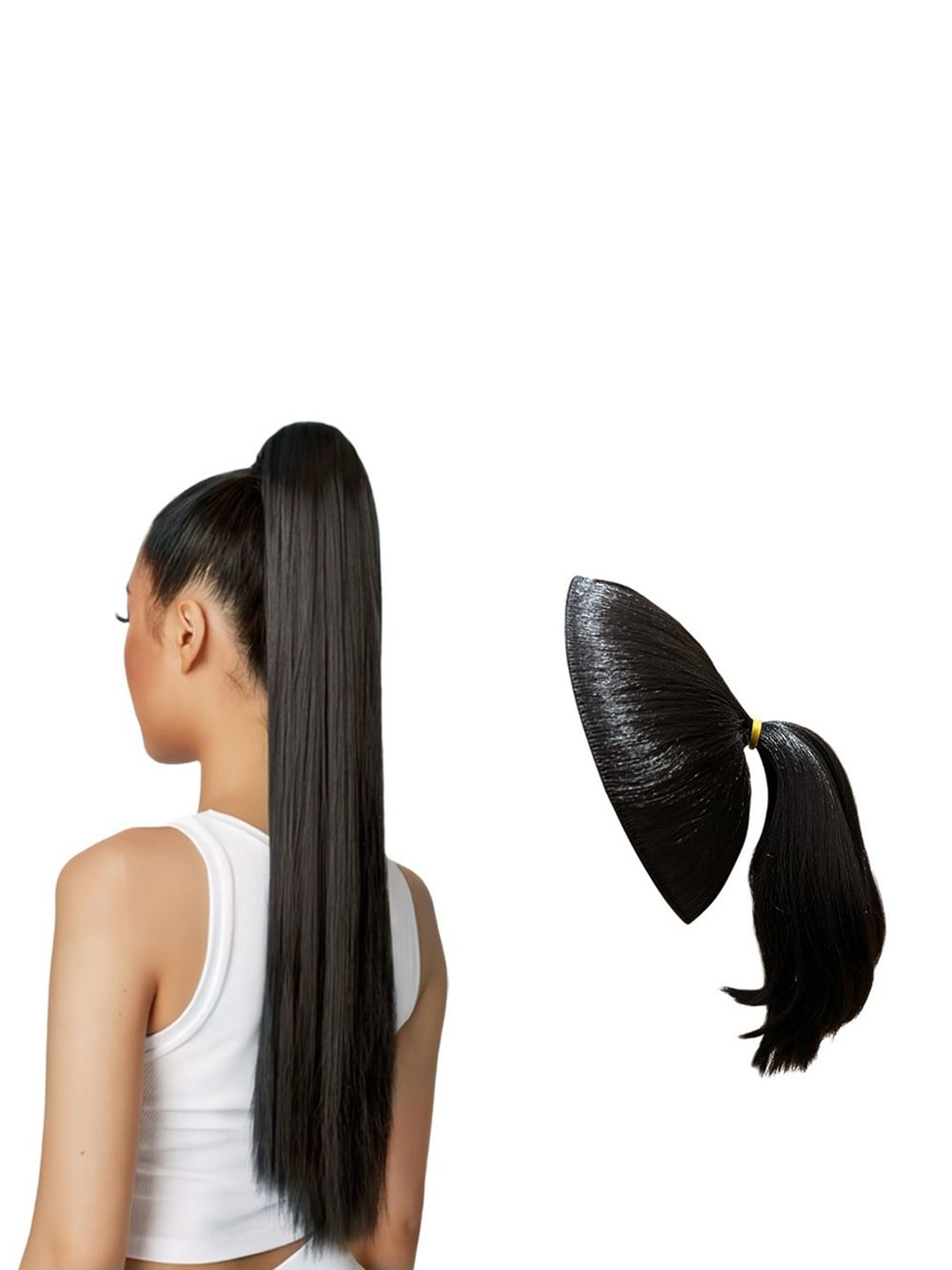 

D-Divine Ball Head Wig Wrapped With Grapefruit Peel Flower Bud Head Ponytail- 35 cm- Brown