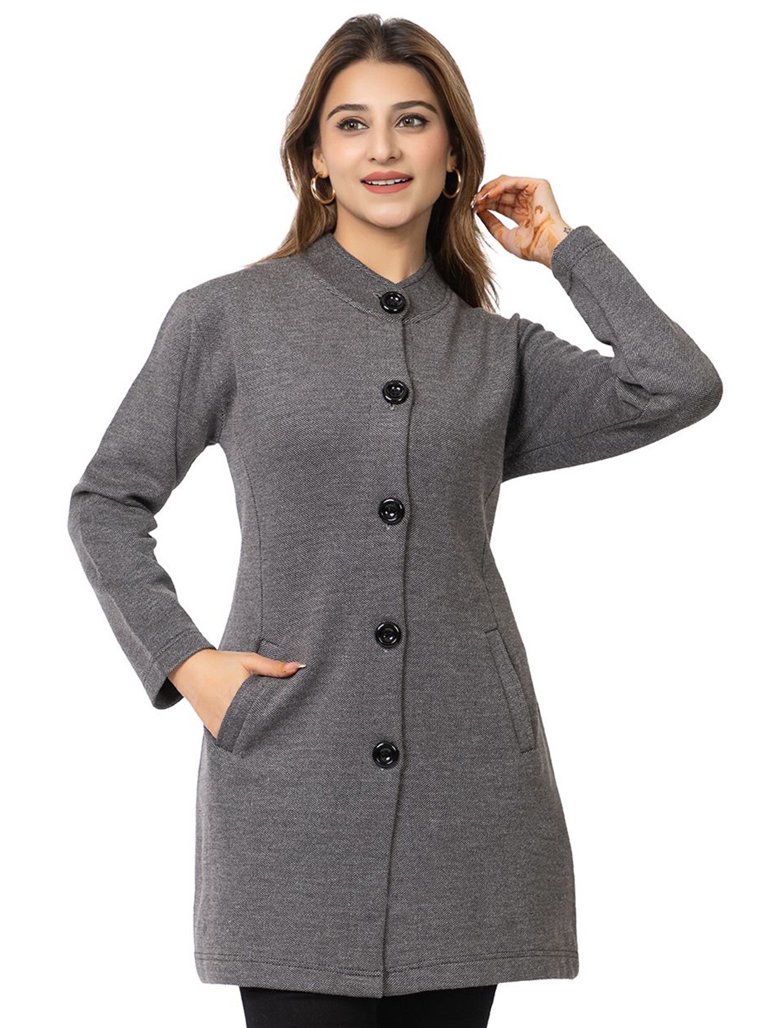 

TWENTY ME Women Embroidered Cardigan with Embroidered Detail, Grey