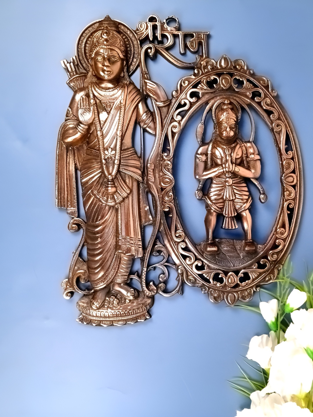 

apka mart Lord Ram With Hanuman Big Wall Hanging, Bronze